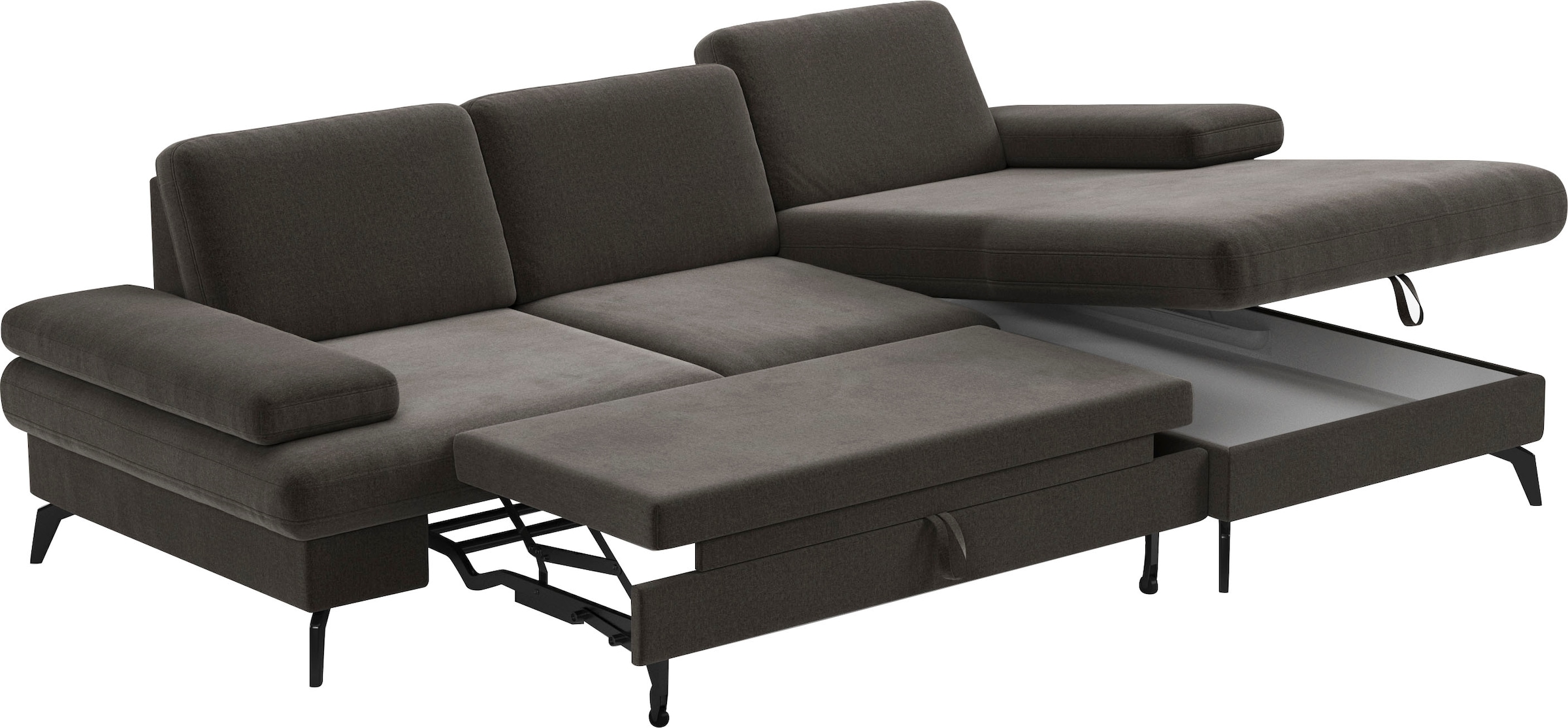 sit&more Ecksofa »Morris L-Form, inkl. Sitztiefenverstellung«, wahlweise mit Armteilverstellung, Bettfunktion & Bettkasten