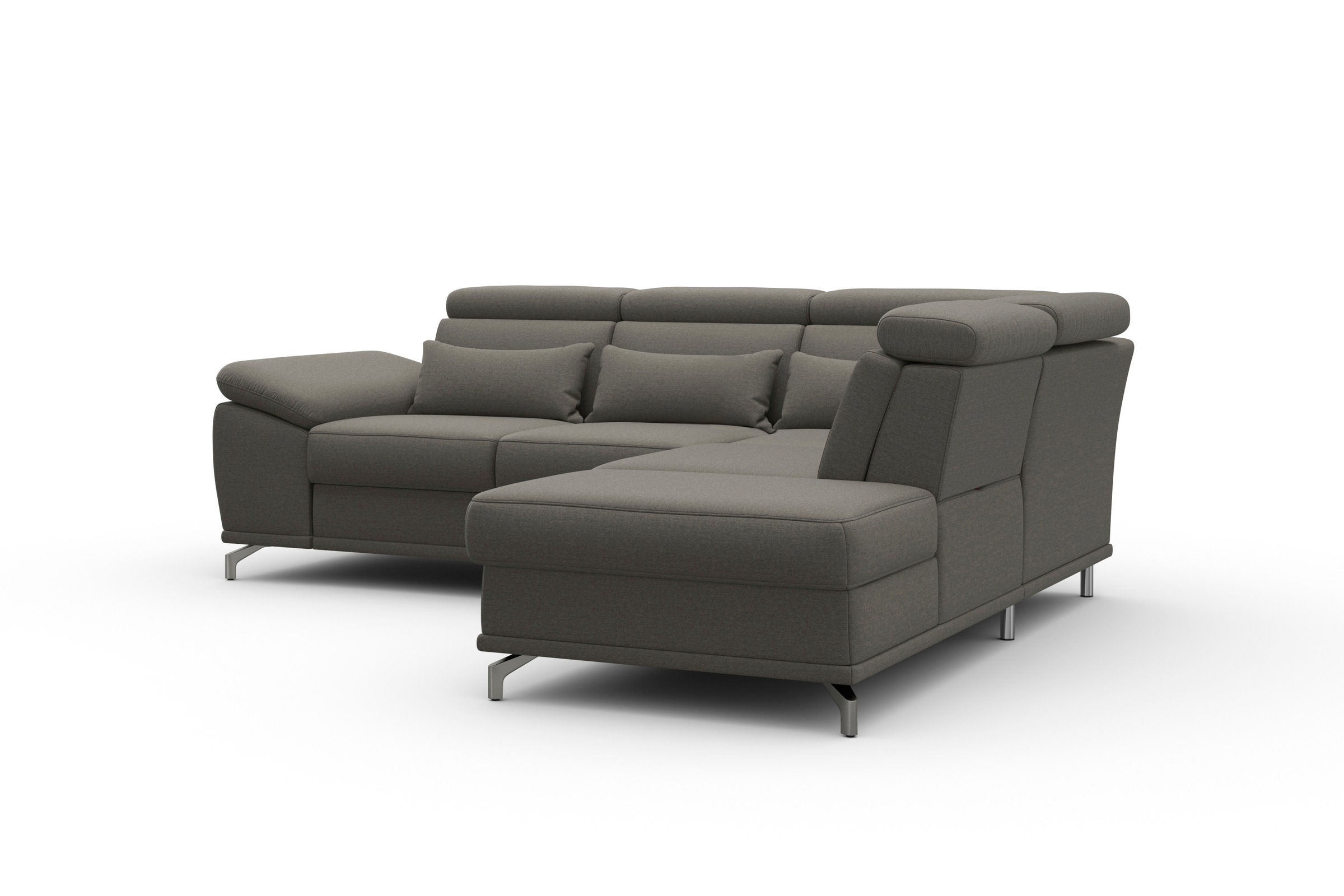 sit&more Ecksofa »Cabrio L-Form, mit Sitztiefenverstellung, Arm- und Kopfteilverstellung«, 3 Nierenkissen, Federkern, optional Bettfunktion und Stauraum