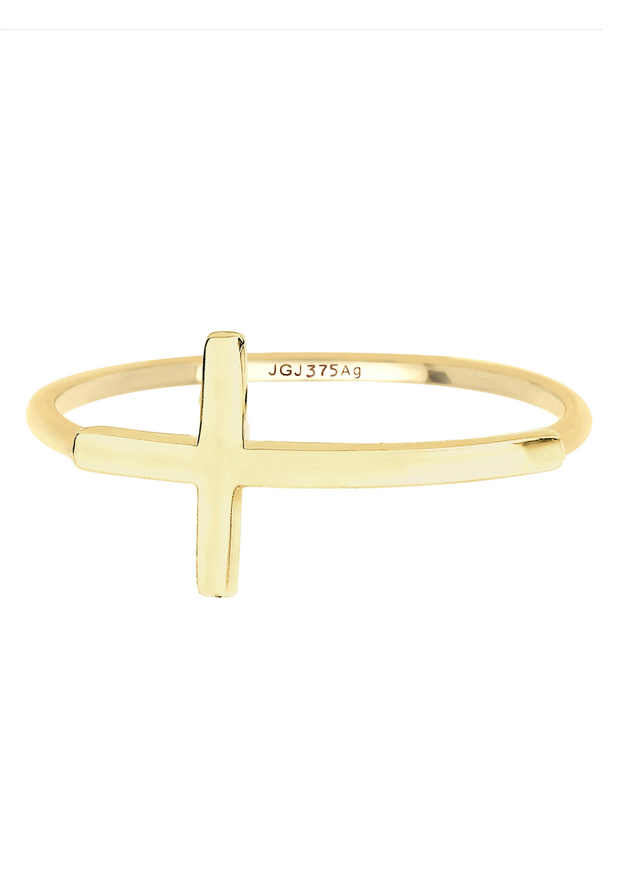 Elli Premium Fingerring »Ring Kreuz 375 Gelbgold«