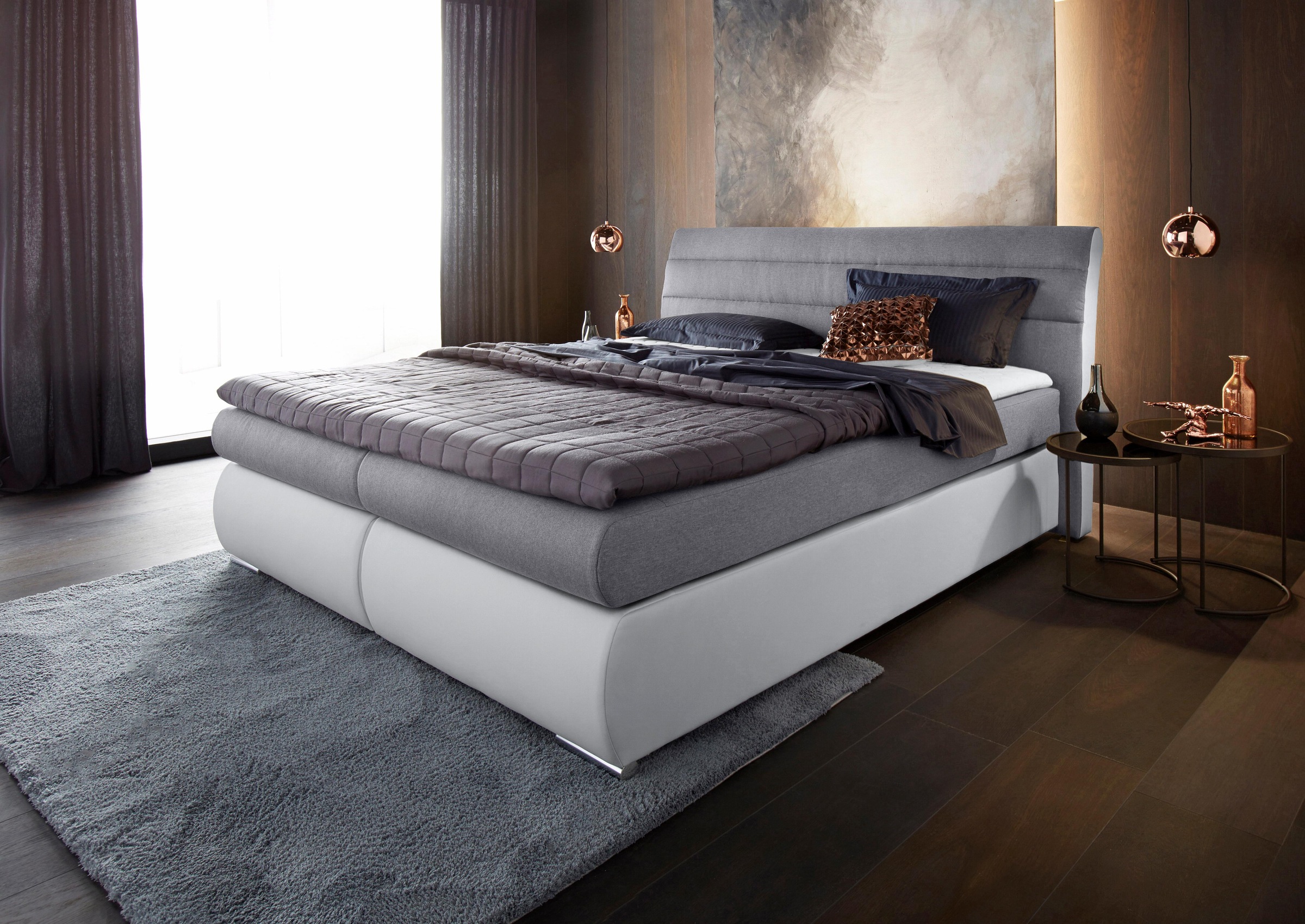 Places of Style Boxspringbett »Luna«, bis zu 3 Härtegrade, incl. Topper
