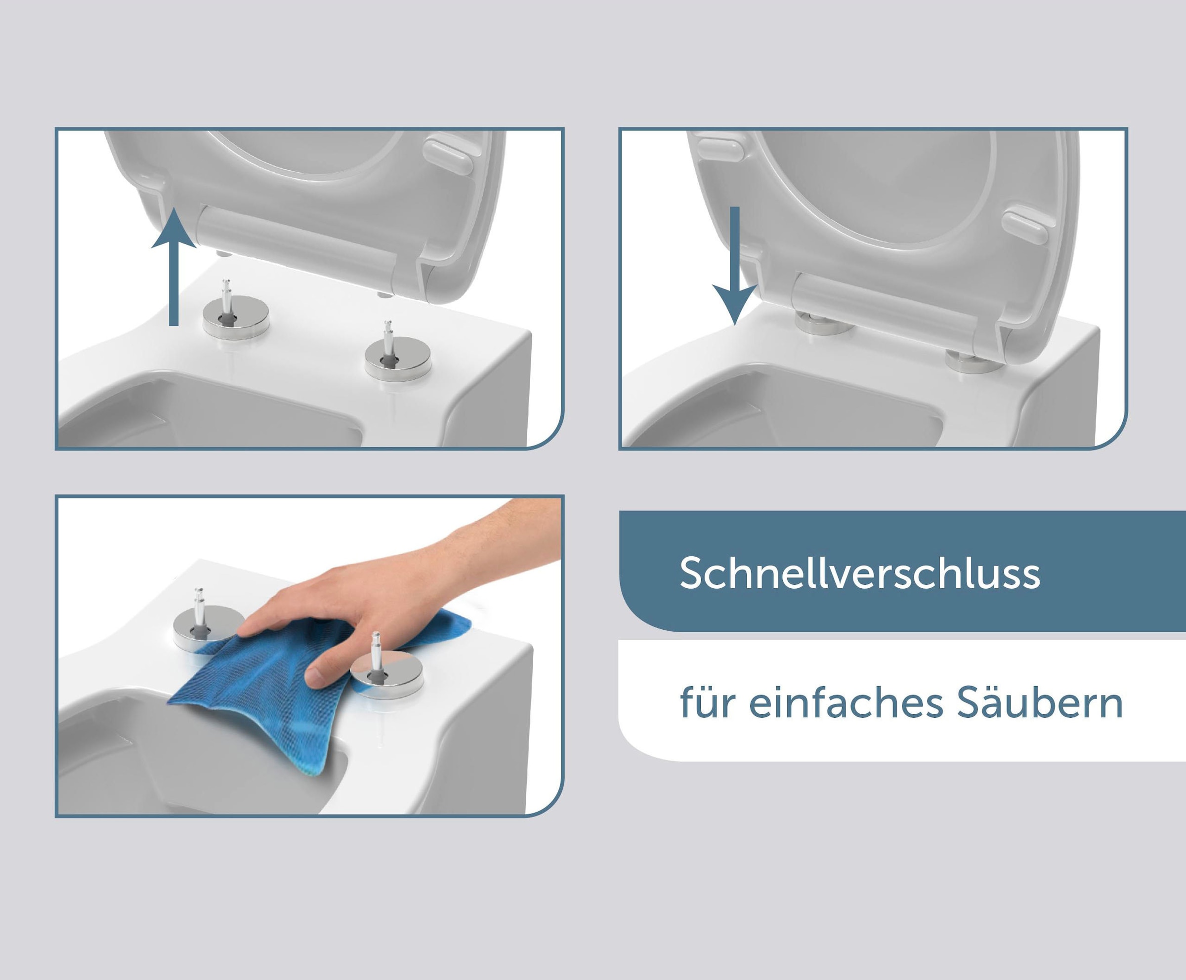 Schütte WC-Sitz »WHITE«, Duroplast, Absenkautomatik, Schnellverschluss, belastbar bis 150 kg