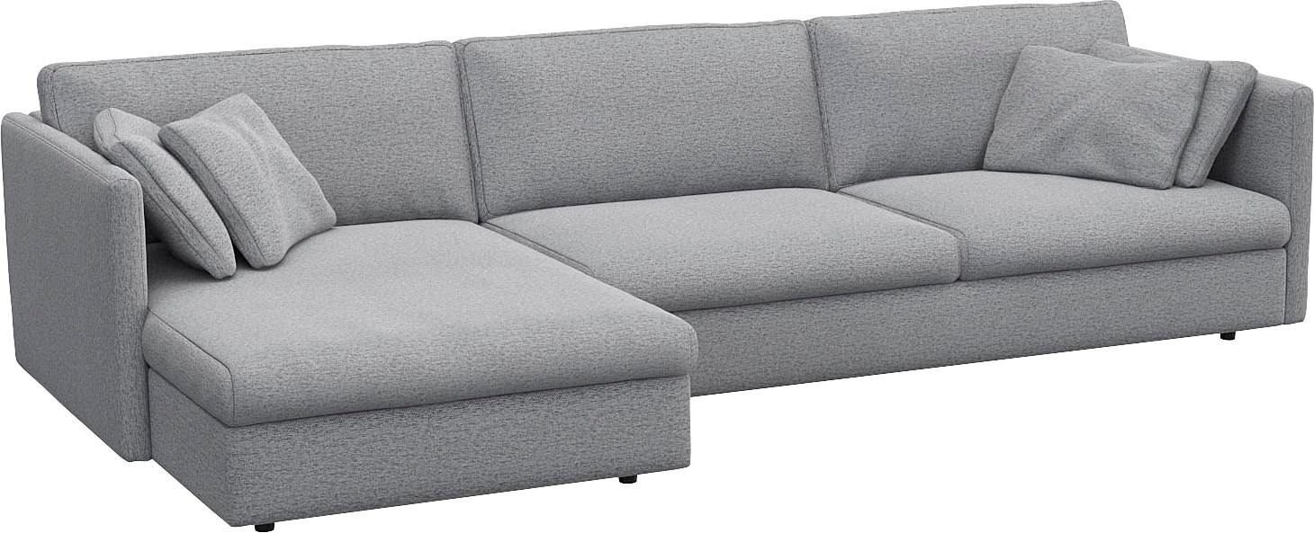 FLEXLUX Ecksofa »Lovane«, Weich & anschmiegsam, große Sitztiefe auf Kaltschaum, Dekokissen inkl.