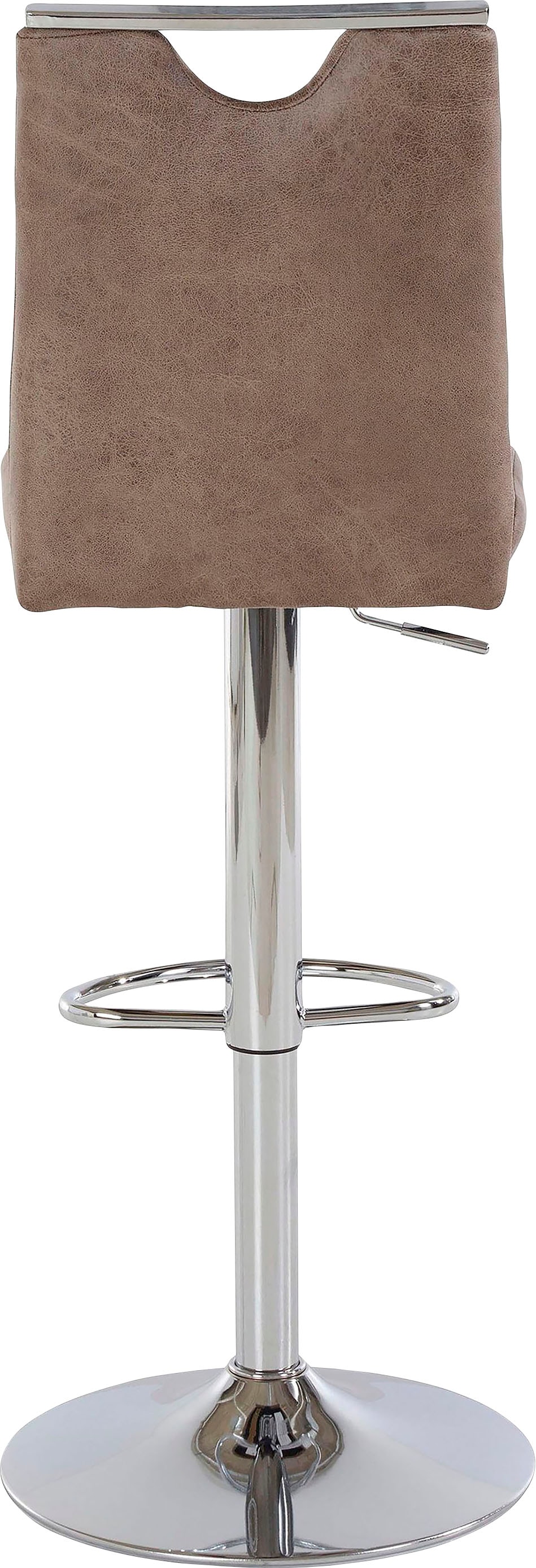 byLIVING Barhocker, (Set, 2er), (2 Stück), Bezug in Microfaser, Gestell stufenlos höhenverstellbar