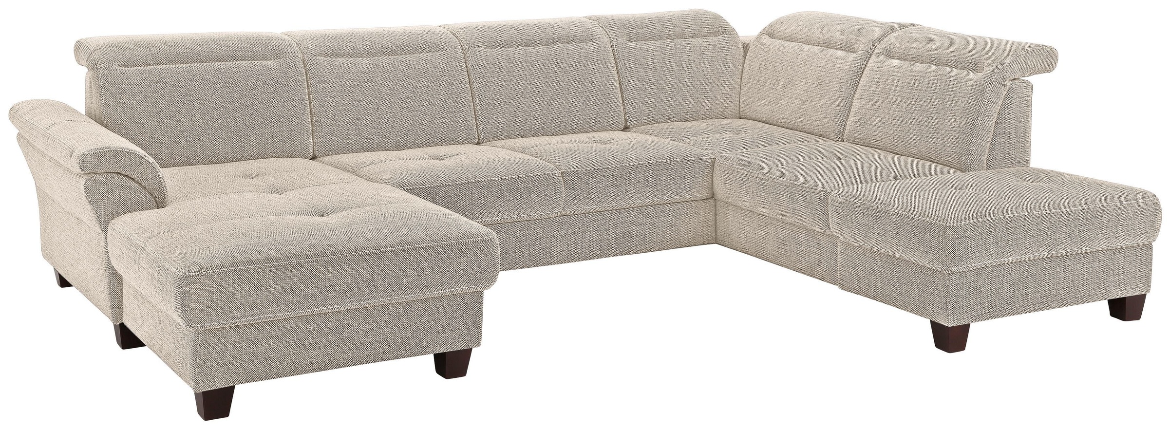 Home affaire Wohnlandschaft »Solvei U-Form« Sitztiefenverstellung und Feder günstig online kaufen