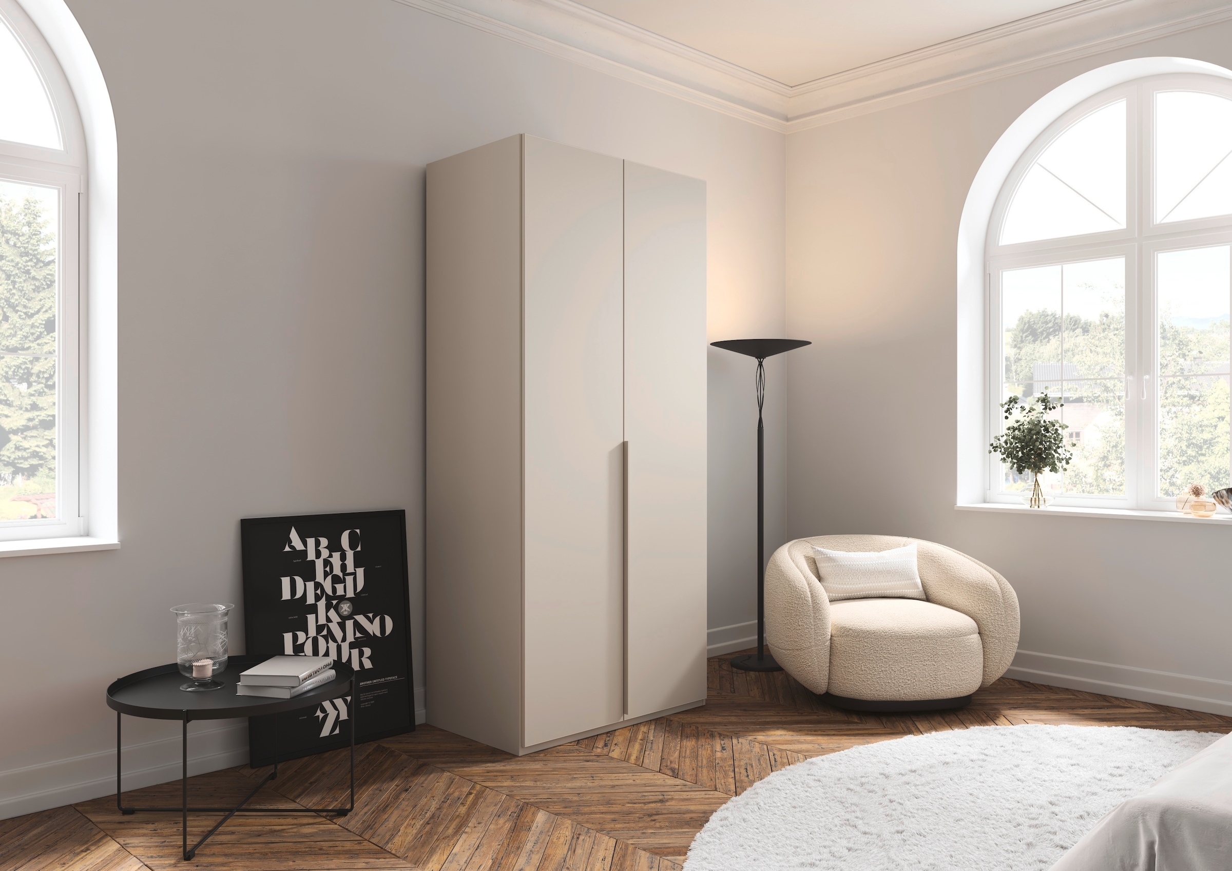 LeGer Home by Lena Gercke Kleiderschrank »Schrank Garderobe Ankleide Schlafzimmer Flur Serina«, (in 3 verschiedenen Ausstattungen BASIC/CLASSIC/PREMIUM), in 6 Breiten (101 - 401 cm) mit Front Glas oder Dekor MADE IN GERMANY