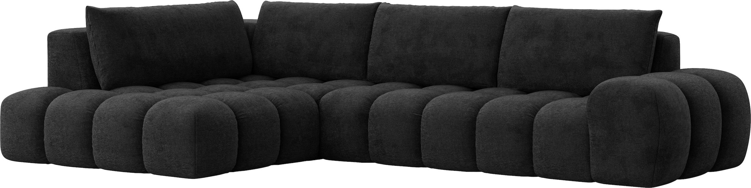 INOSIGN Ecksofa »AZITA Designsofa, elegant und bequem L-Form, Bubble-Optik«, lose Rückenkissen, traumhafte Steppung, Maße B/T/H: 352/210/72 cm