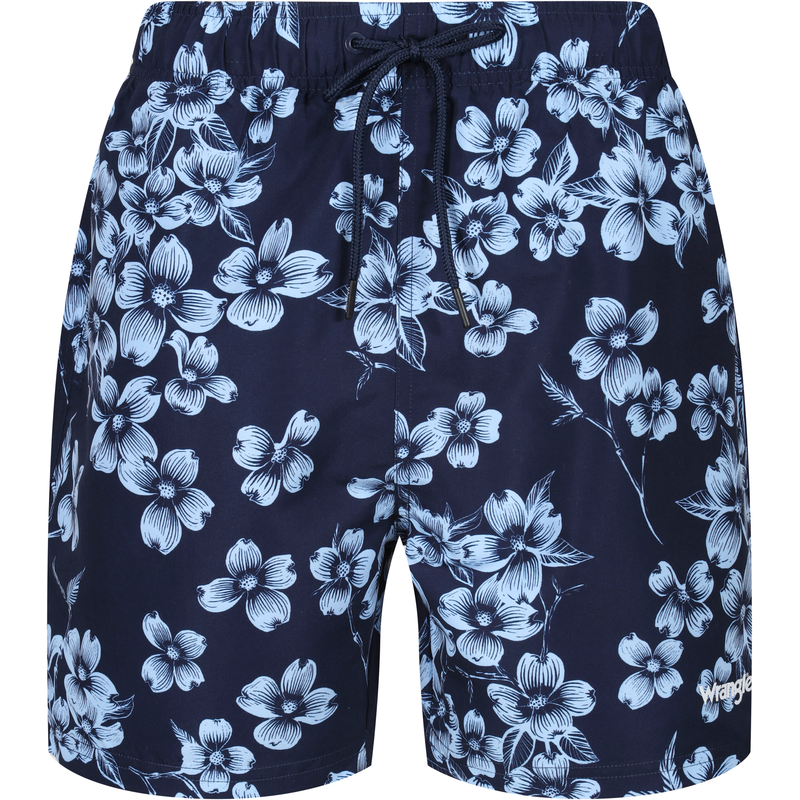 WRANGLER Badeshorts »VENUS« mit floralem Print, mit elastischem Bund und Kordelzug, mit Tasche navy M (46) - N-Gr N-Gr M (46) Herrenbadehose von...
