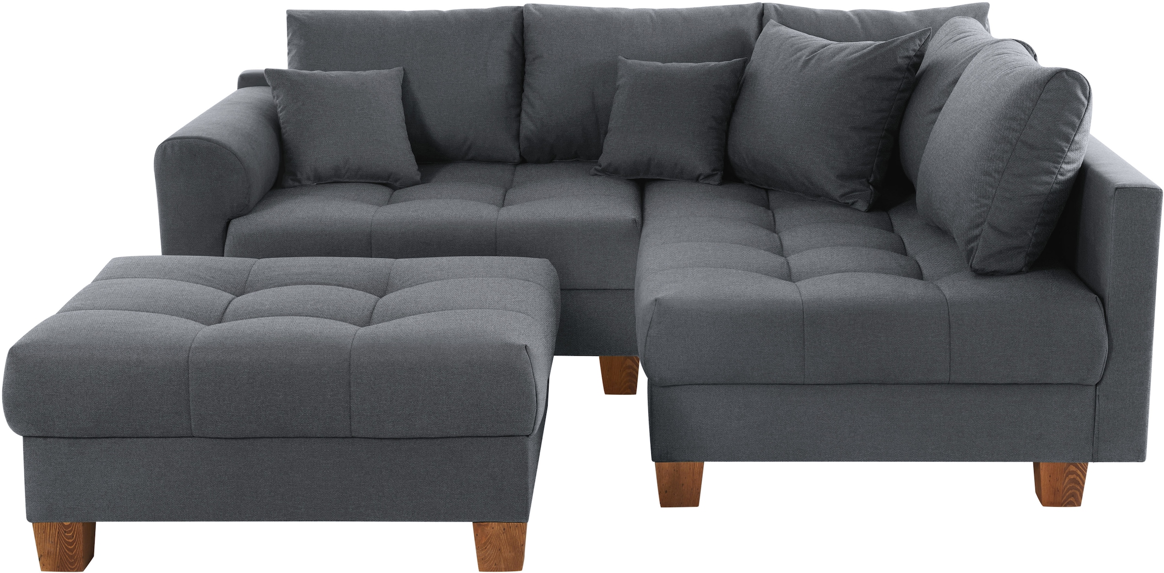 Home affaire Ecksofa »Rice L-Form inkl. Hocker«, (Set, mit Hocker), mit Bon günstig online kaufen