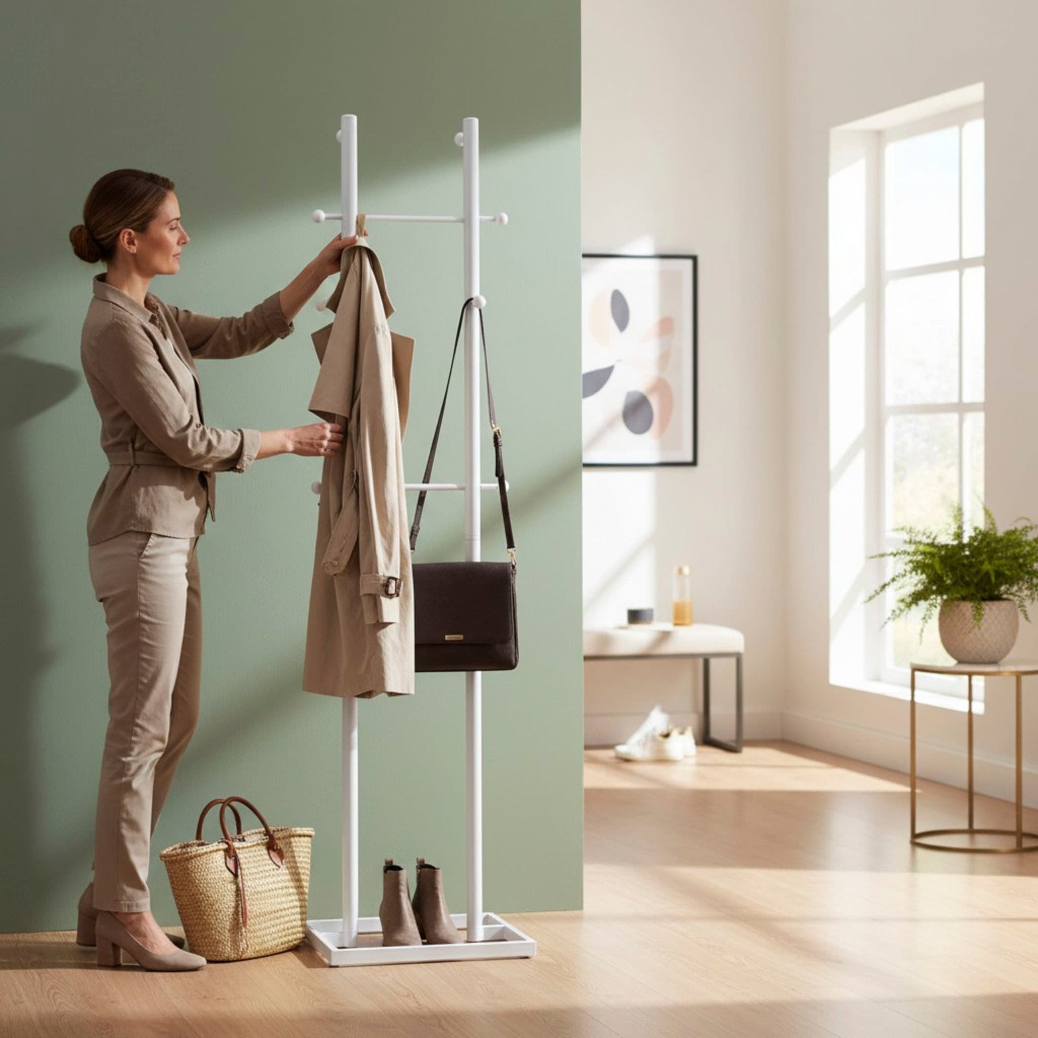 HAKU Garderobenständer »Kleiderständer, Standgarderobe« freiform - aus Metall Weiß - B/T/H 45/34/175 cm