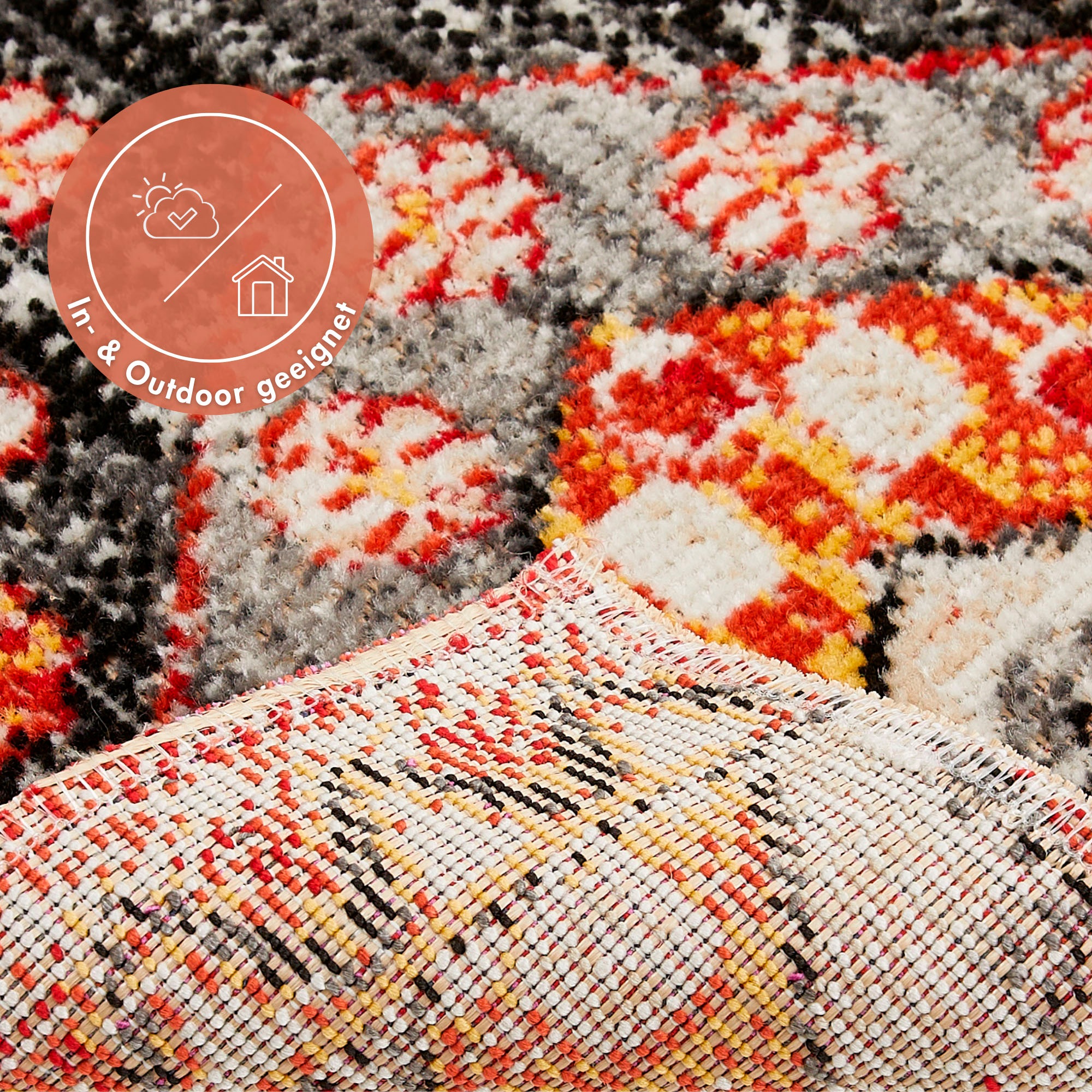 Andiamo Teppich »Colore«, rechteckig, 5 mm Höhe, verschieden Designs, In- und Outdoor geeignet, Wohnzimmer