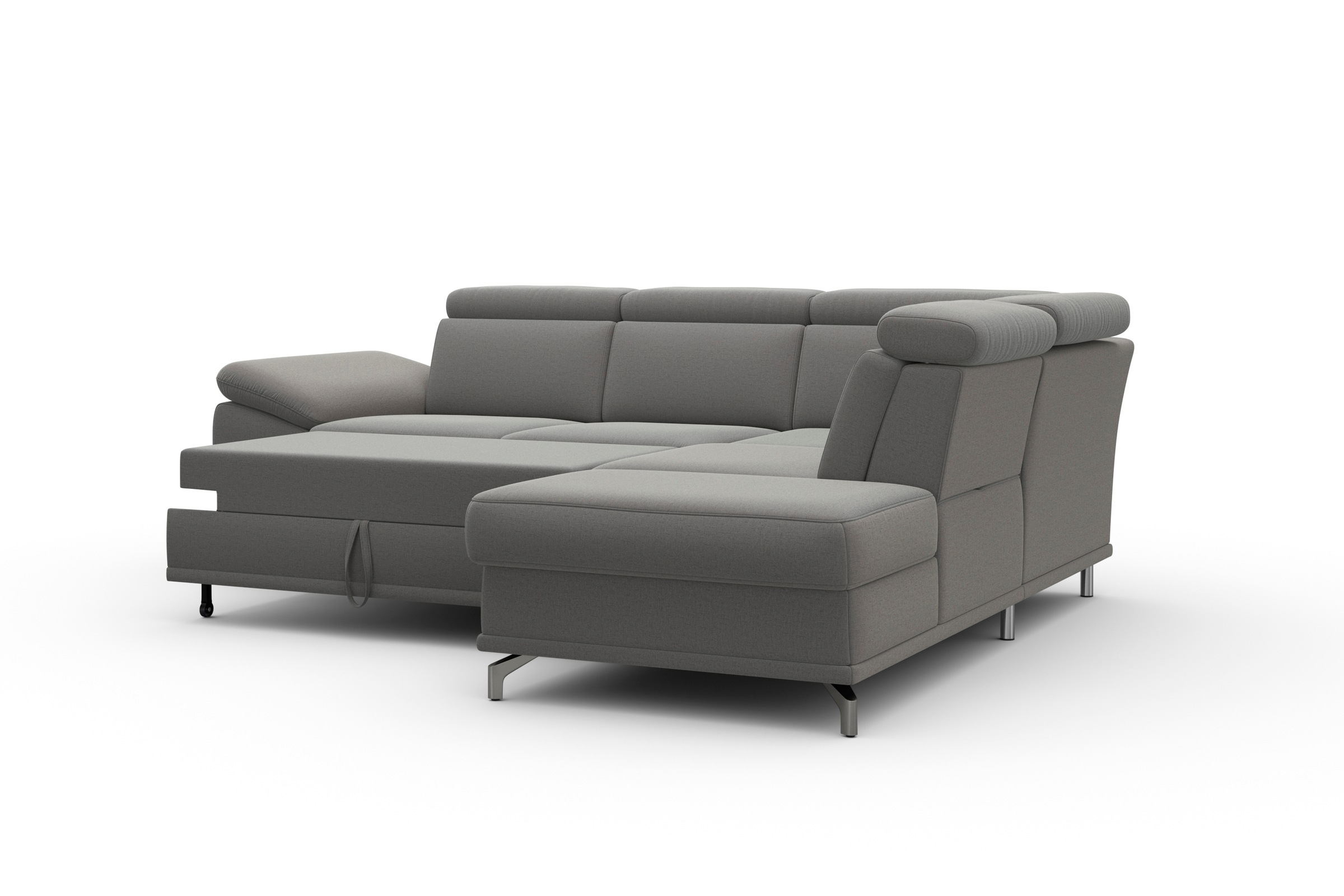 sit&more Ecksofa »Cabrio L-Form, mit Sitztiefenverstellung, Arm- und Kopfteilverstellung«, 3 Nierenkissen, Federkern, optional Bettfunktion und Stauraum