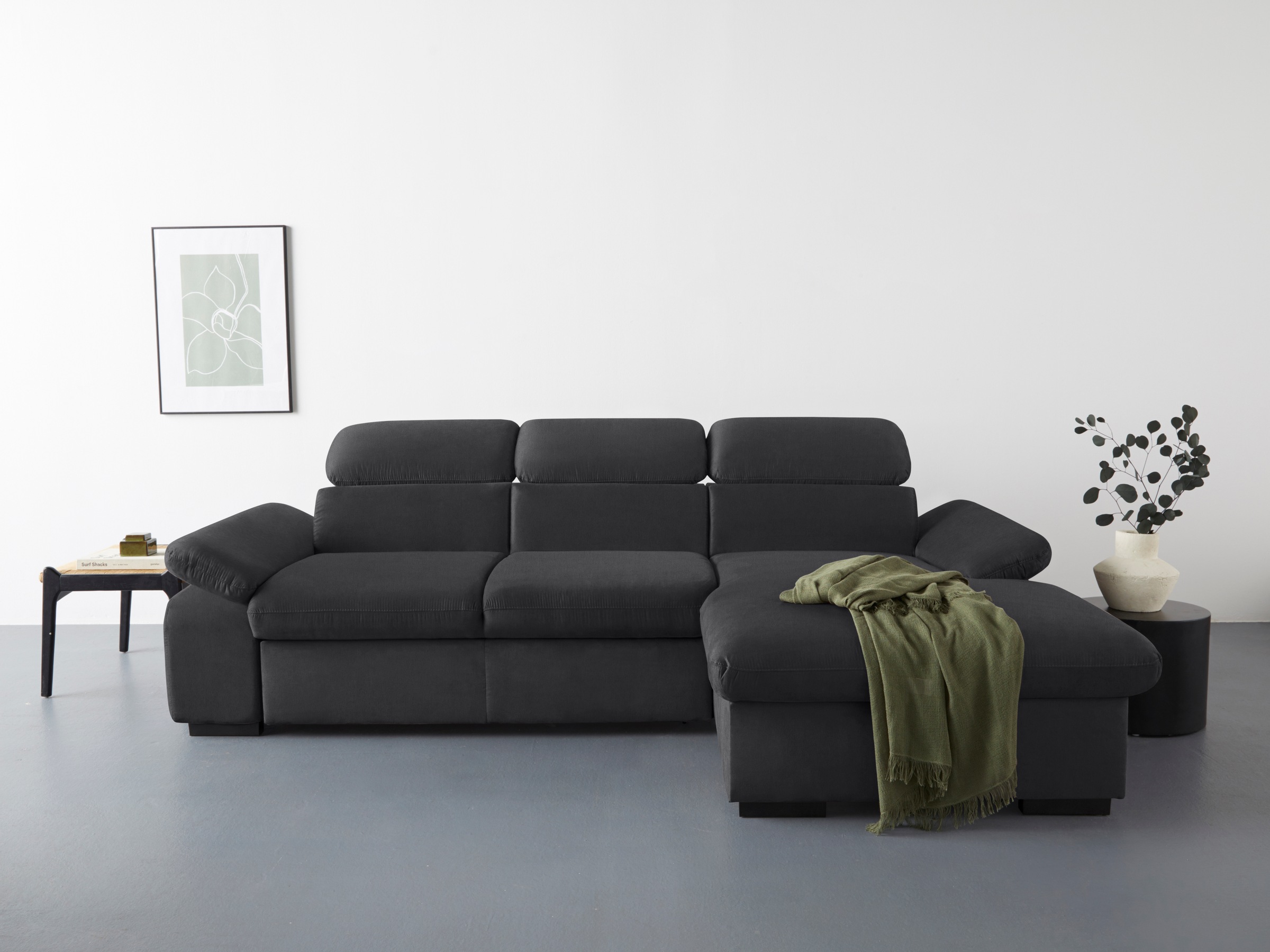 COTTA Ecksofa "Lola L-Form mit Kopfteilfunktion & Hocker", (Set, mit Hocker günstig online kaufen