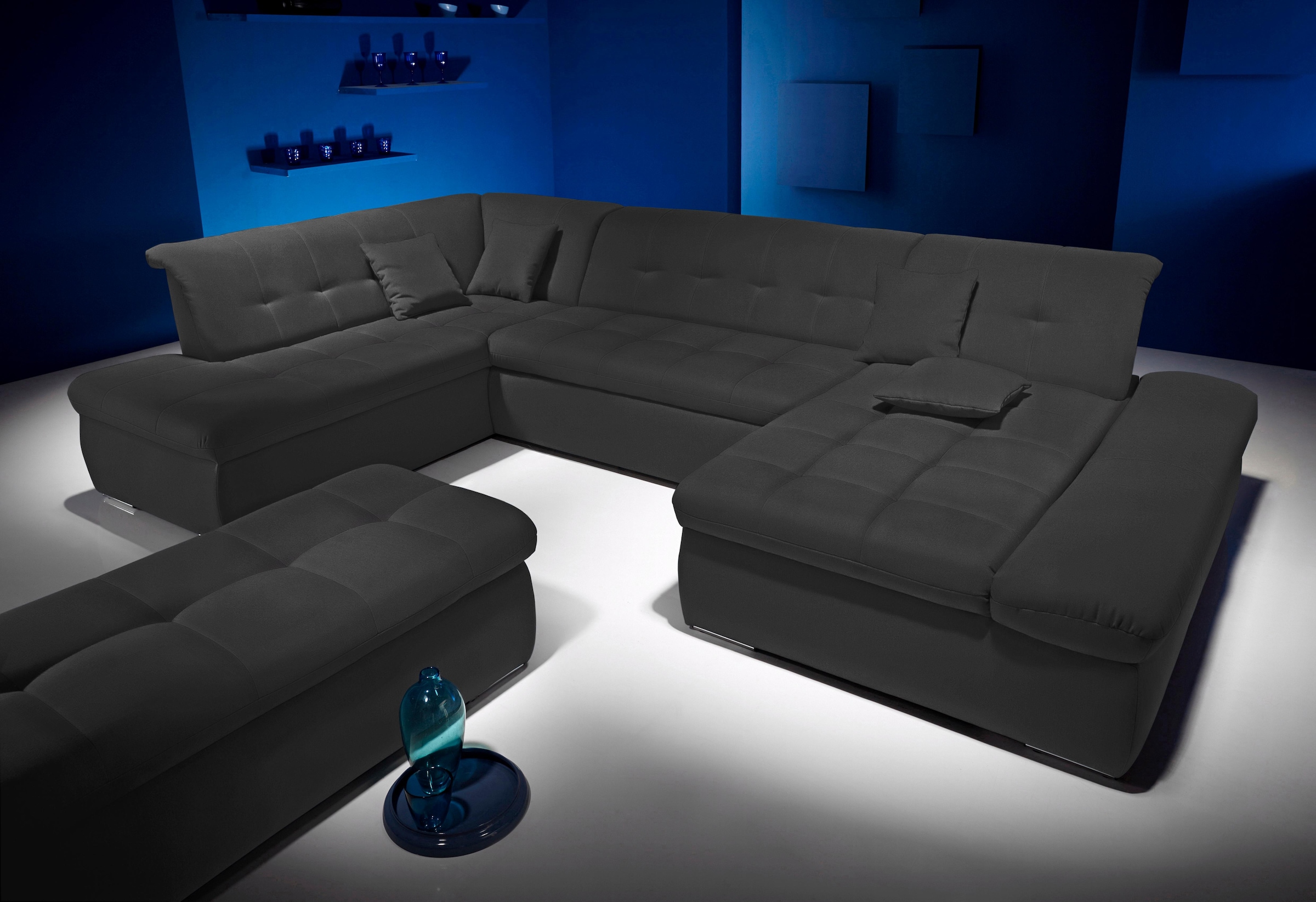 Home affaire Wohnlandschaft »U-Form« wahlweise mit Bett- und Armlehnfunktio günstig online kaufen