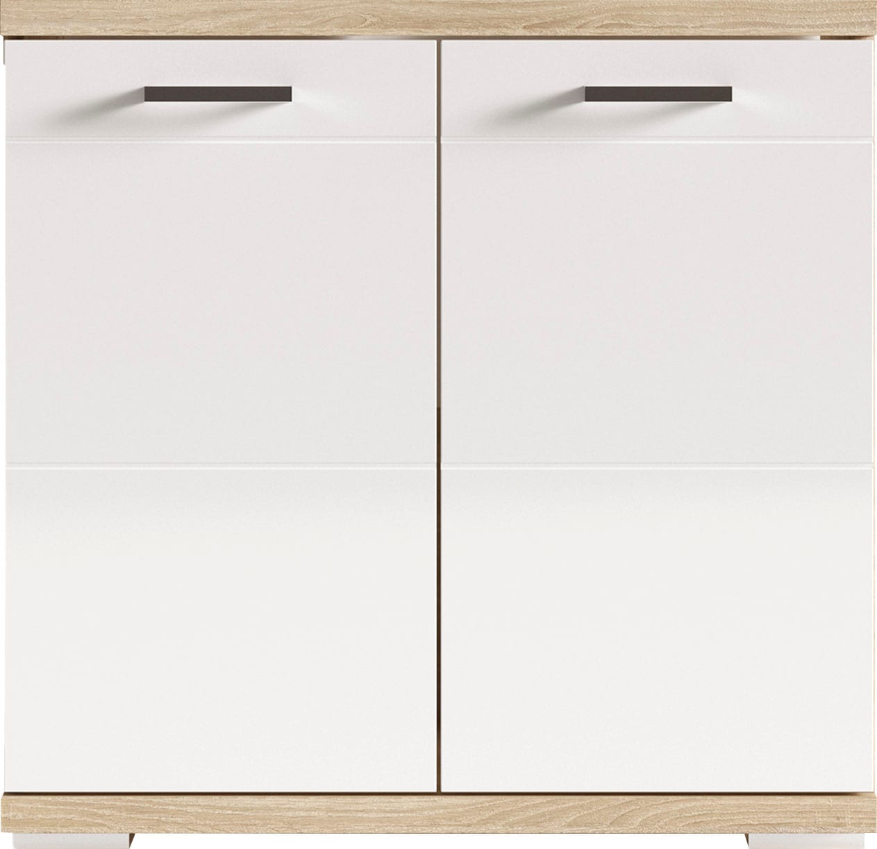 byLIVING Waschbeckenunterschrank »Nebraska«, Breite 60 cm, mit Hochglanzlackierung und verchromten Metallgriffen