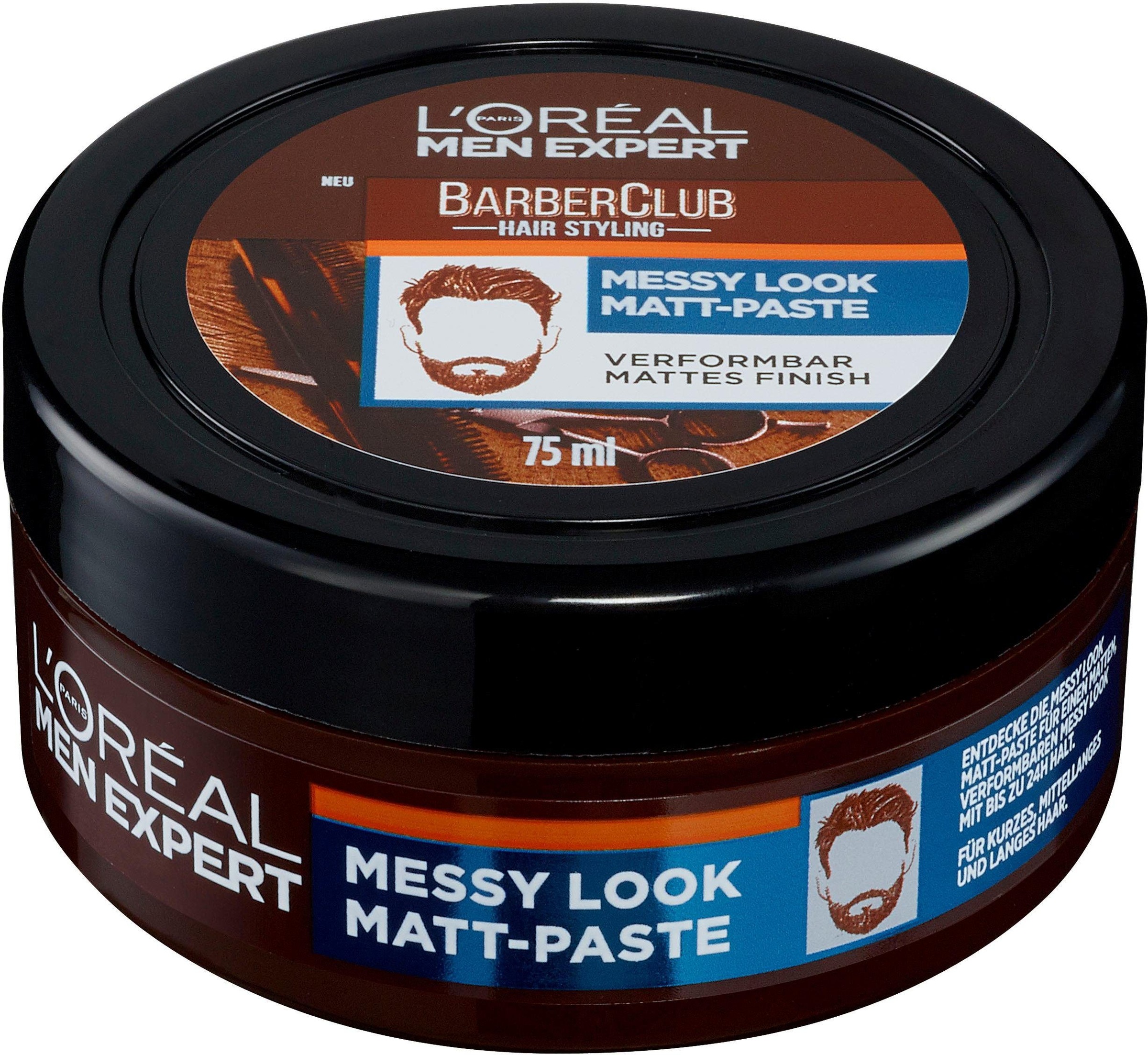 L'ORÉAL PARIS MEN EXPERT Haarpomade »Barber Club Messy Look Matt Paste«, mit angenehmen Duft