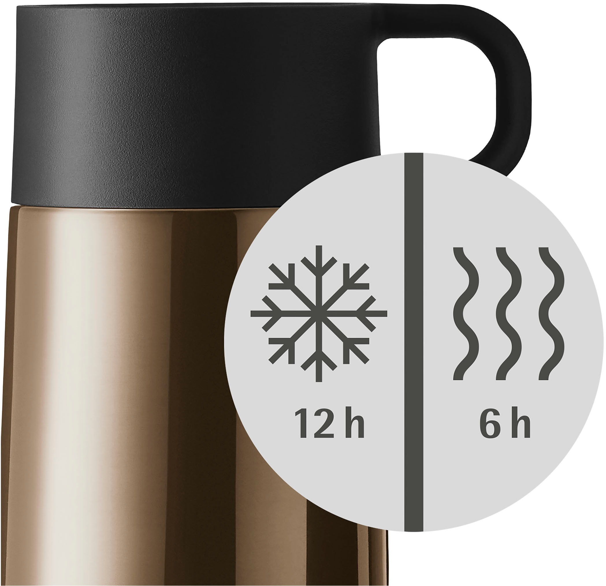 WMF Thermobecher »Impulse Travel Mug«, doppelwandiger Edelstahl, geringe Höhe, 360°-Trinköffnung