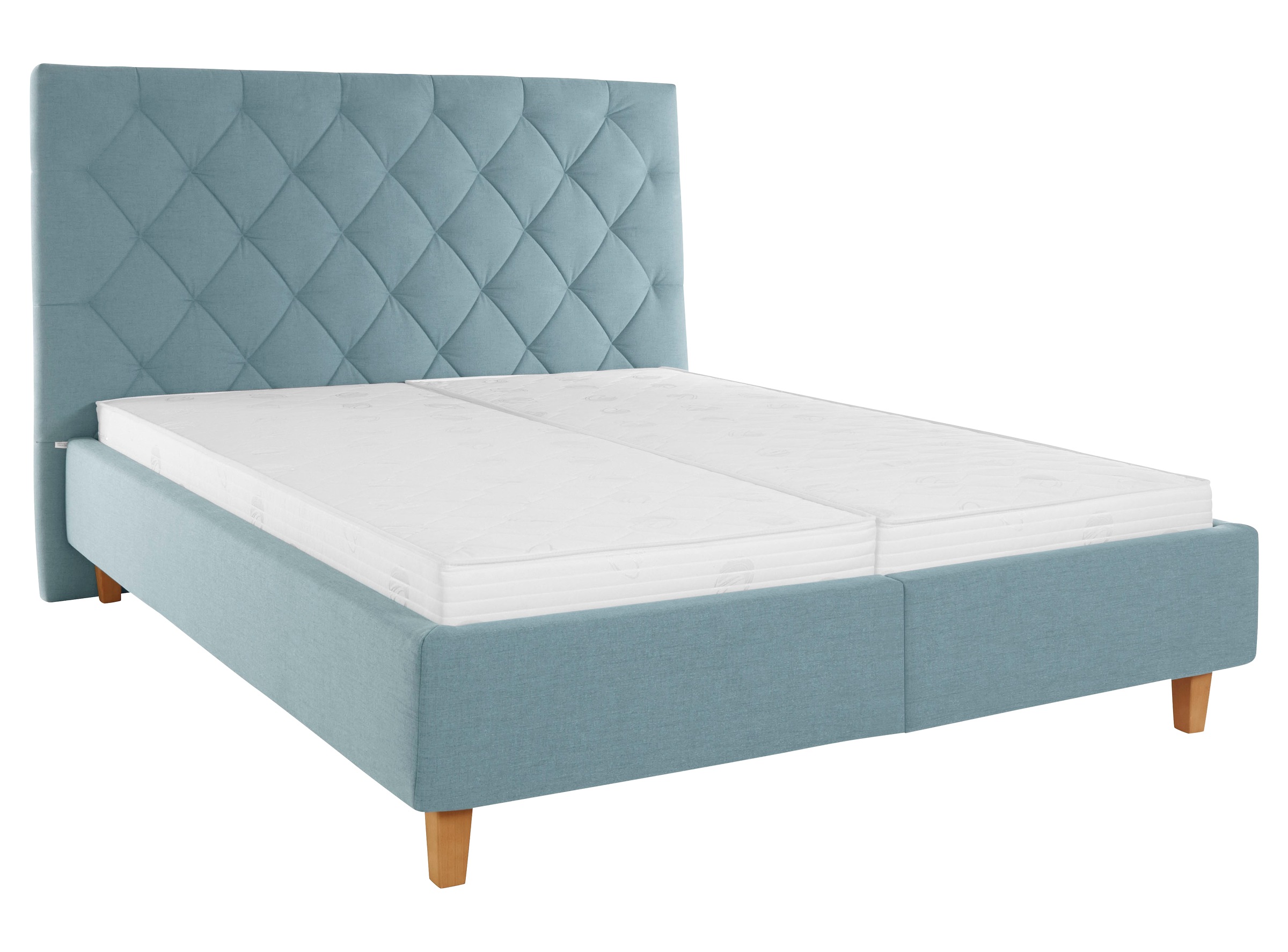 Home affaire Polsterbett »Sunley 140«, Kreuzsteppung, Kopfteilhöhe 142 cm, ohne oder mit Matratze/Lattenrost