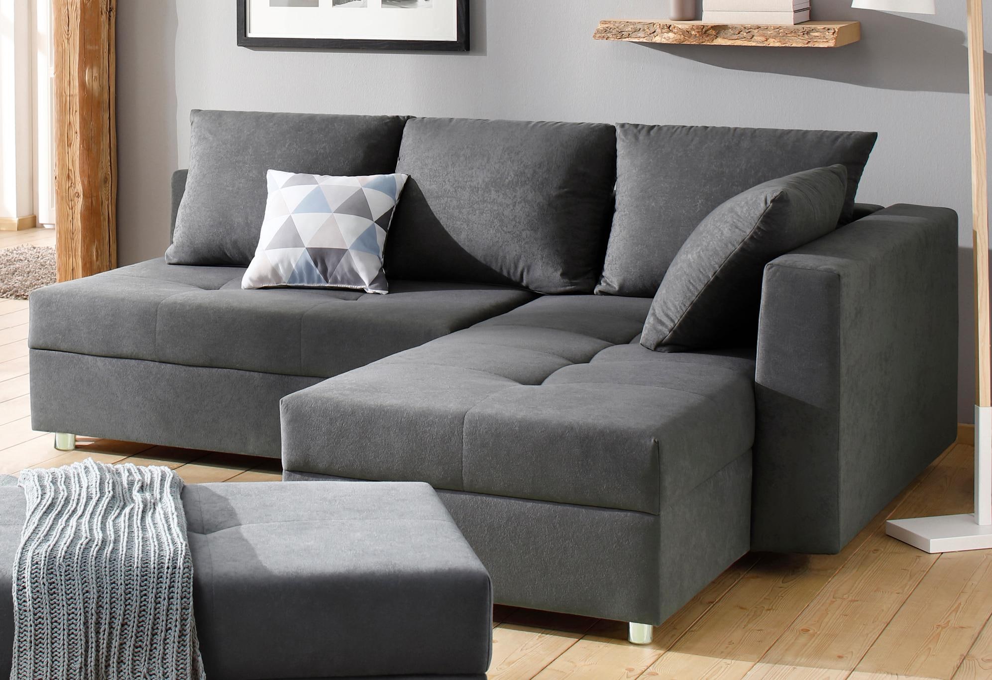 Home affaire Ecksofa »Italia L-Form«, mit Bettfunktion, mit Federkern