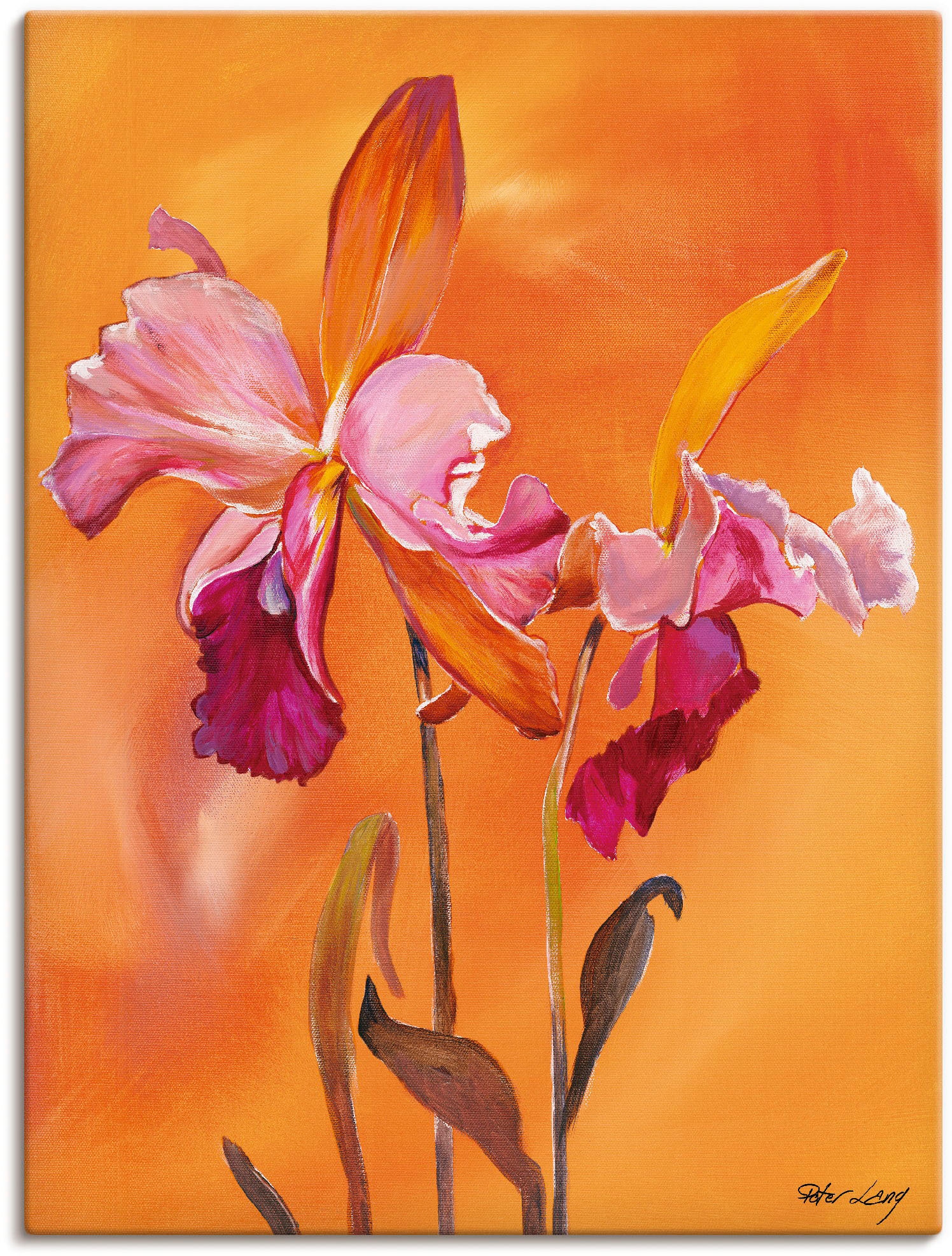 Artland Leinwandbild »Lilien-rosa«, Blumen, (1 St.), auf Keilrahmen gespannt