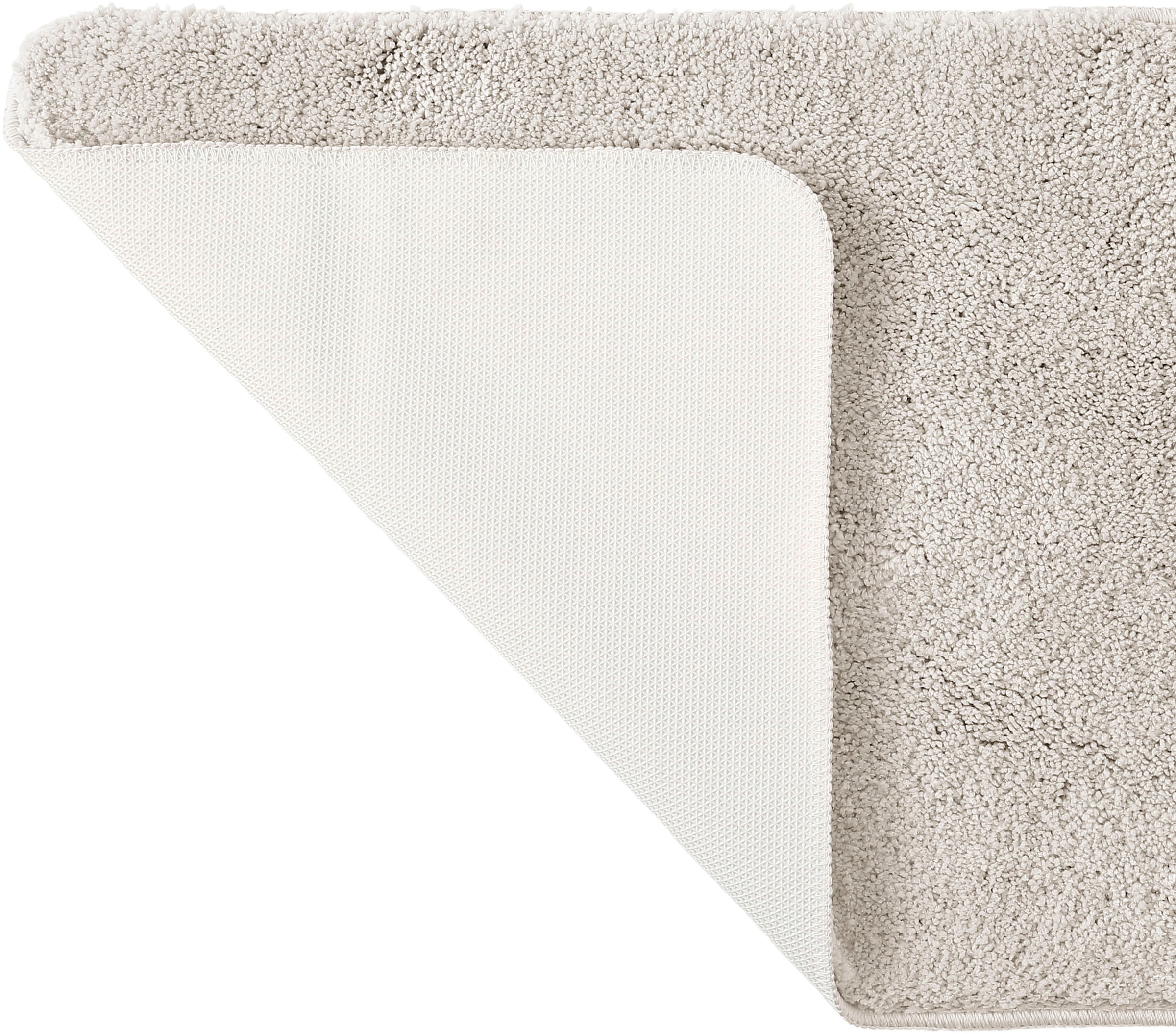 my home Badematte »Inga, Badezimmer Teppich, Badvorleger«, rutschhemmend beschichtet, schnell trocknend-strapazierfähig-fußbodenheizungsgeeignet, Badteppich, unifarben, weich, als halbrund und rechteckig erhältlich