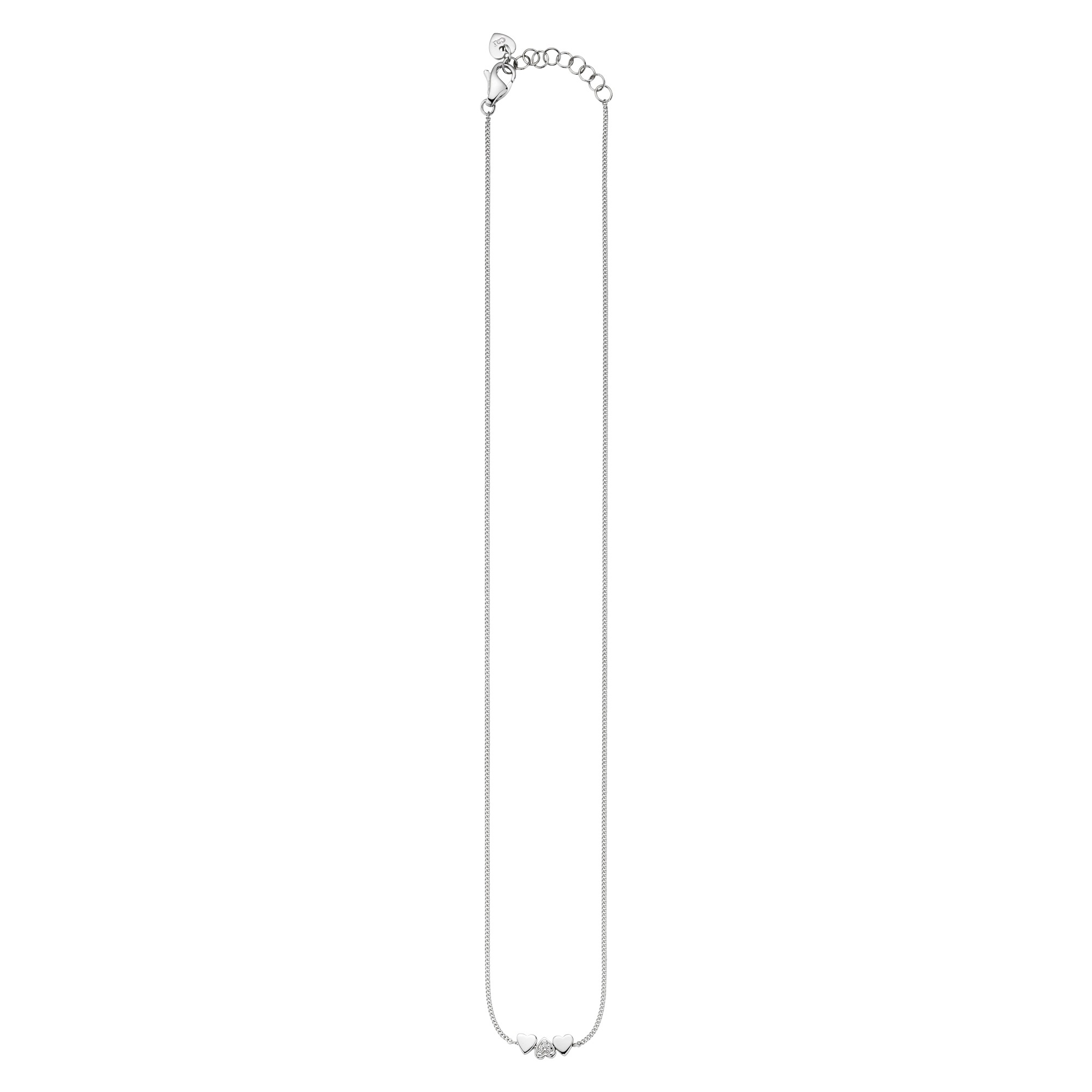 CAÏ Collierkettchen »925/- Sterling Silber rhodiniert Zirkonia Herzen«