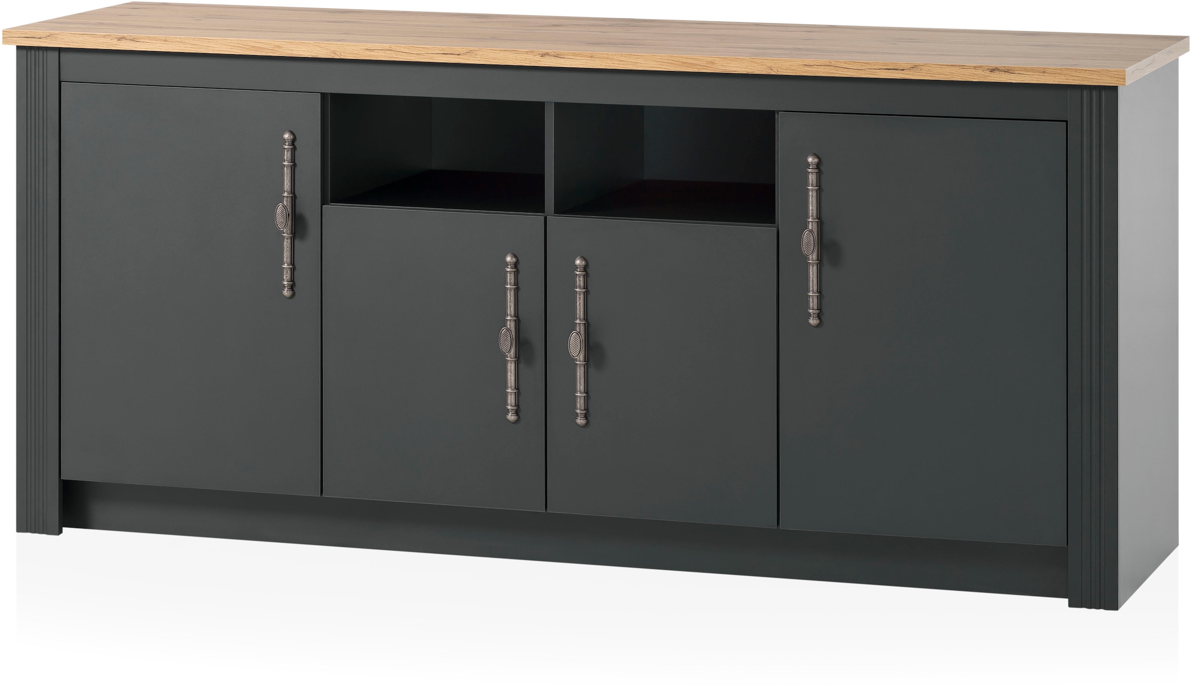 KOCHSTATION Spülenschrank »Westminster«, im romantischen Landhausstil, Breite 204 cm