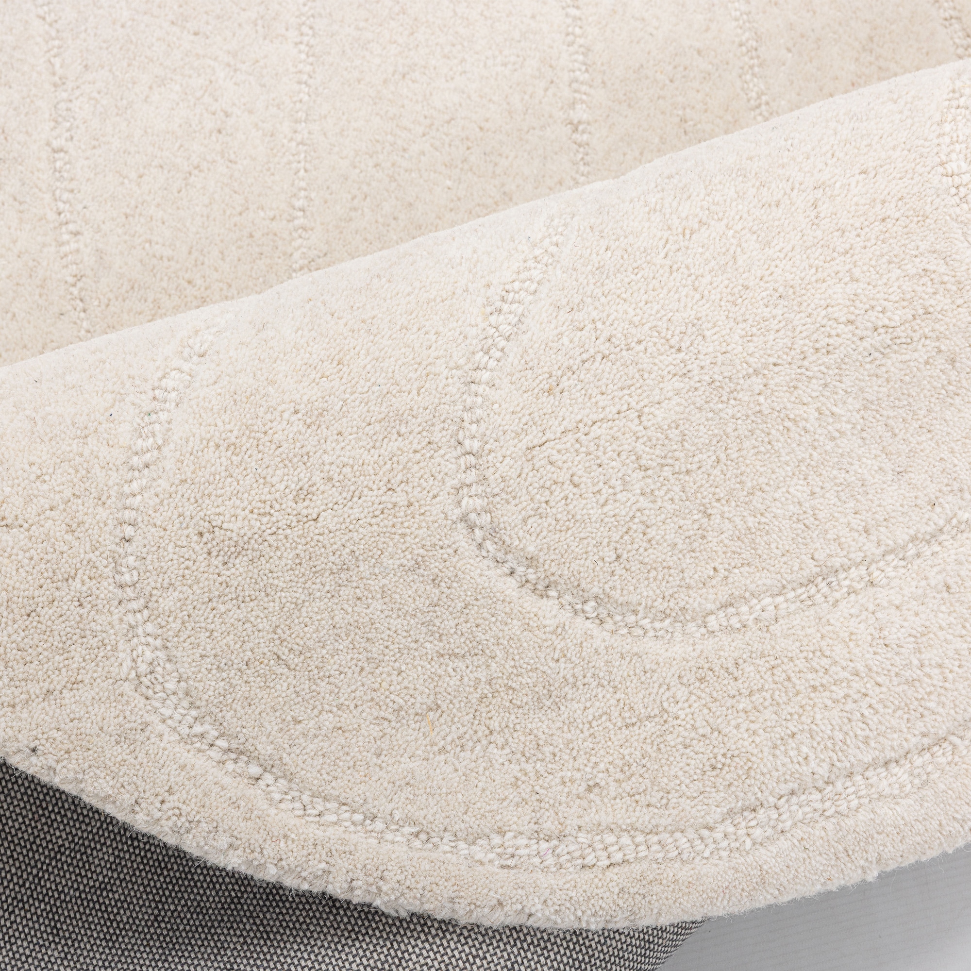 LeGer Home by Lena Gercke Wollteppich »Zarrah, mit Wellendesign, besondere Form, organisch« oval 14 mm Höhe reine Wolle, modern, Scandi, Schlafzimmer, Wohnzimmer, Esszimmer