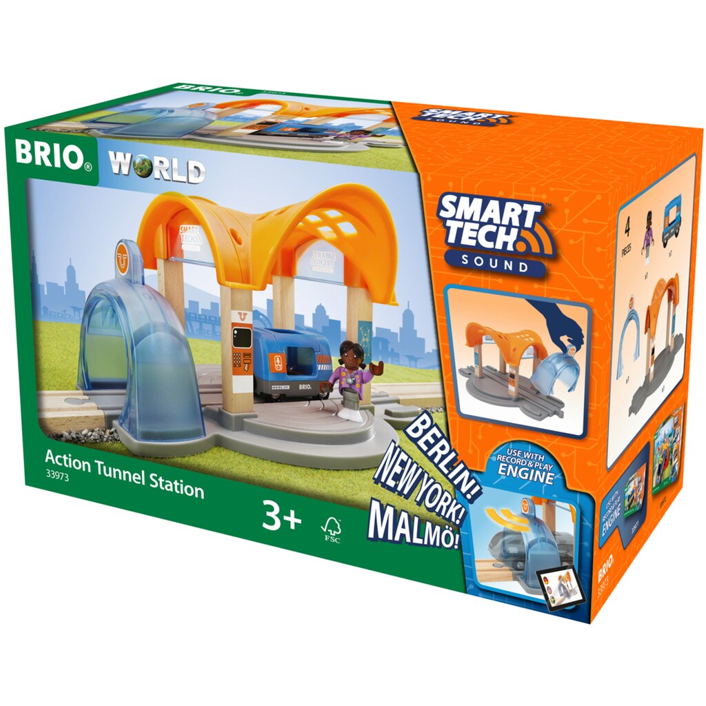 BRIO® Spielzeugeisenbahn-Tunnel »BRIO® WORLD, Smart Tech Sound Bahnhof u. Action Tunnel«