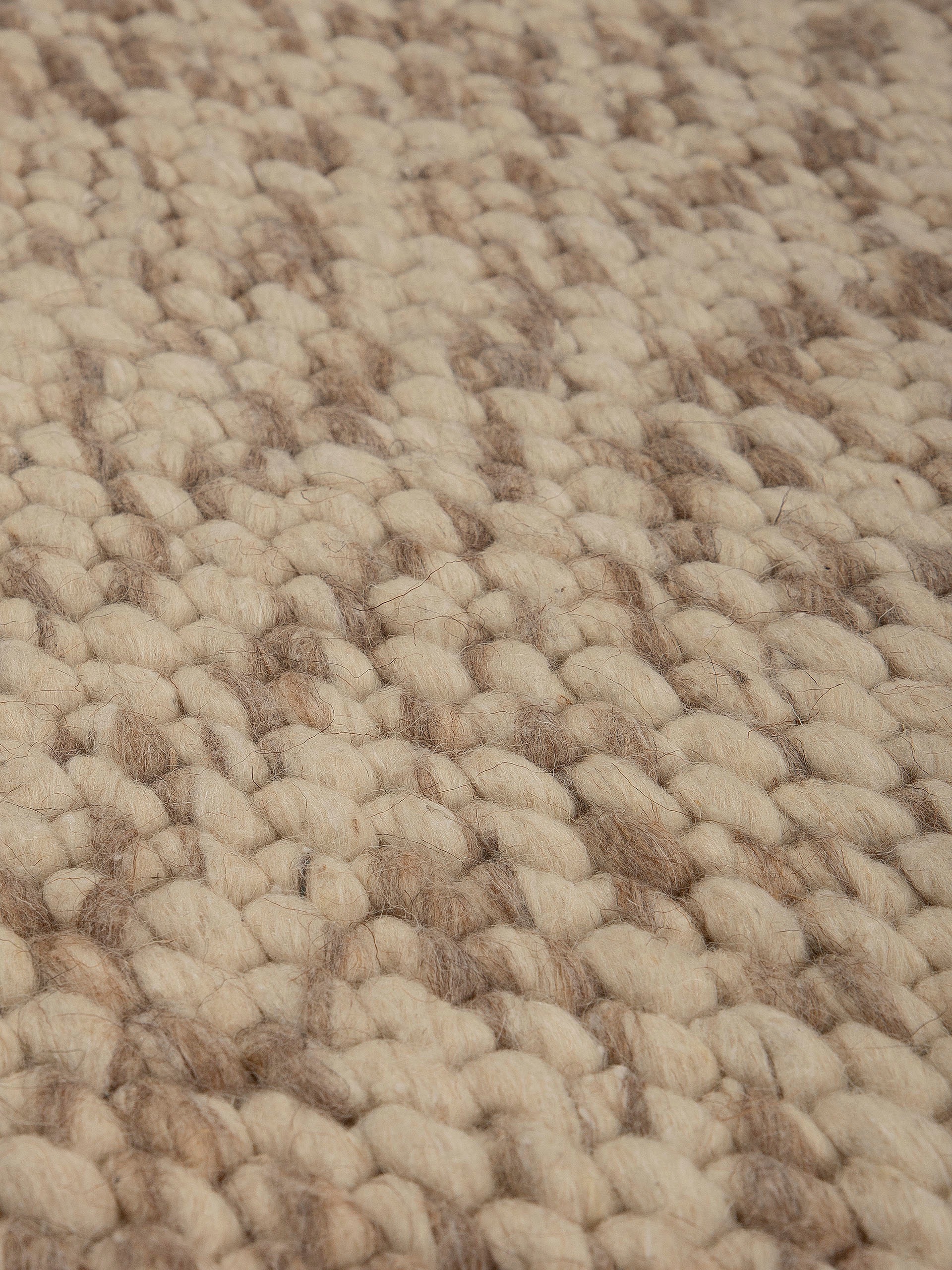 carpetfine Wollteppich »Sina«, rund, 14 mm Höhe, grobe Struktur, Zeitloses Design, reine Wolle, Wohnzimmer