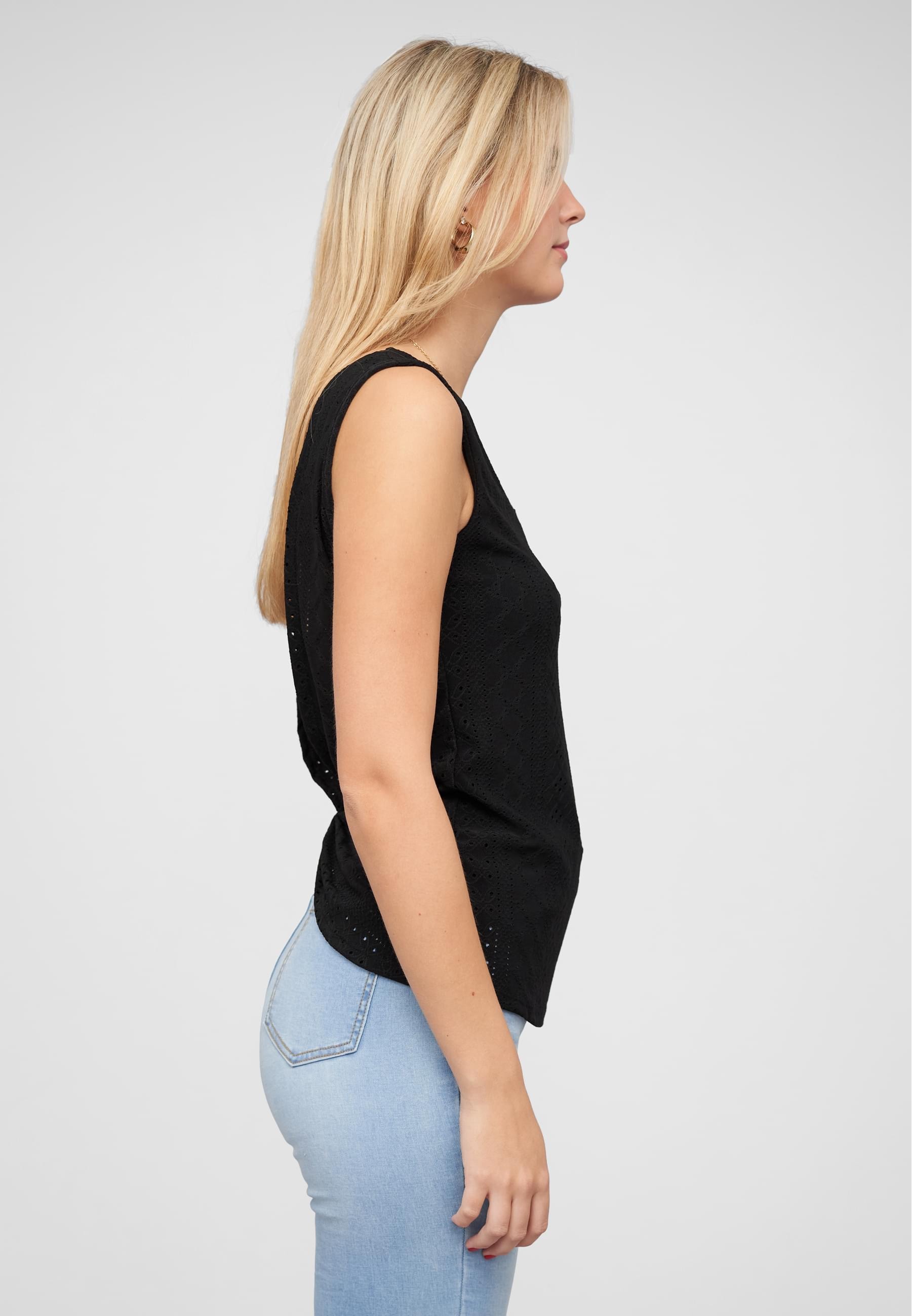 CLOUD 5IVE Klassische Bluse »CLOUD 5IVE Top mit Lochmuster und hinten offen in Wickeloptik«