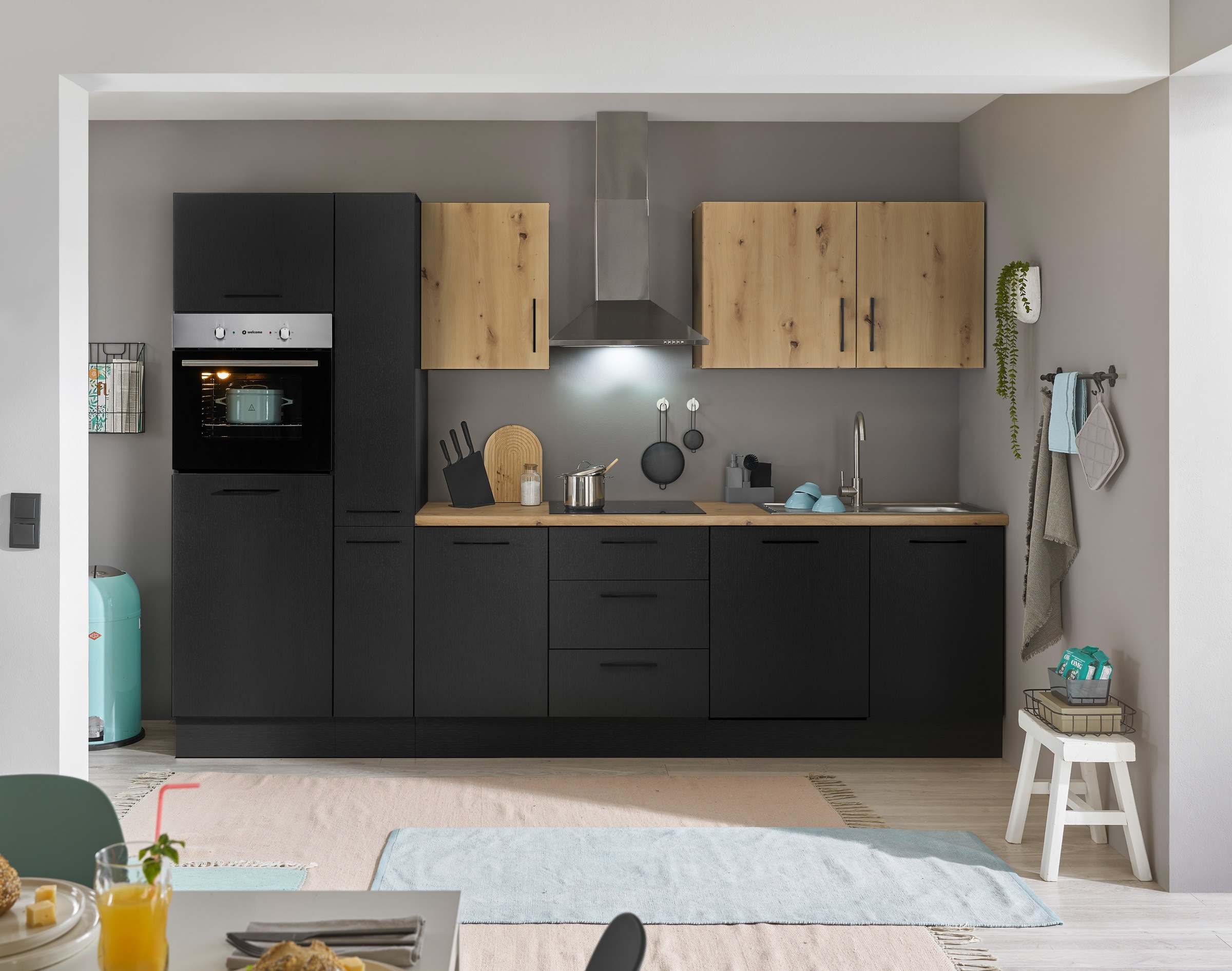 BASIC by Balculina Küchenzeile »Turin«, Breite 310 cm, wahlweise mit E-Geräten