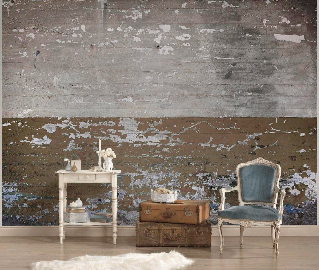 living walls Fototapete »Beton Vintage« glatt Fototapete Betonwand Grau Beige 3,50 m x 2,55 m  Tapete