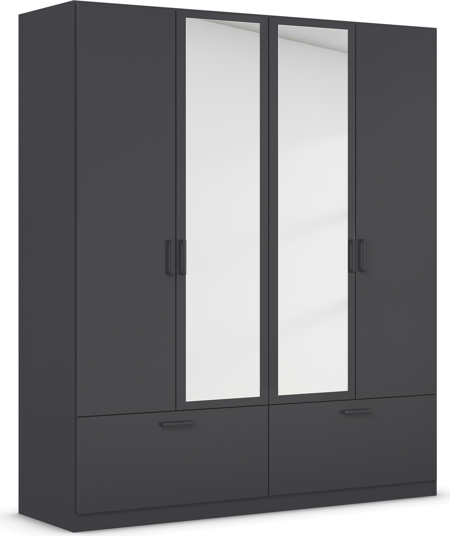 rauch Drehtürenschrank »Kleiderschrank Schrank Garderobe Wäscheschrank BARI mit Spiegel«, mit Schubkästen und modernem Griff in Graumetallic MADE IN GERMANY