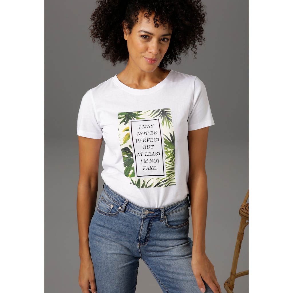 Aniston CASUAL T-Shirt, Frontdruck mit Statement-Schriftzug