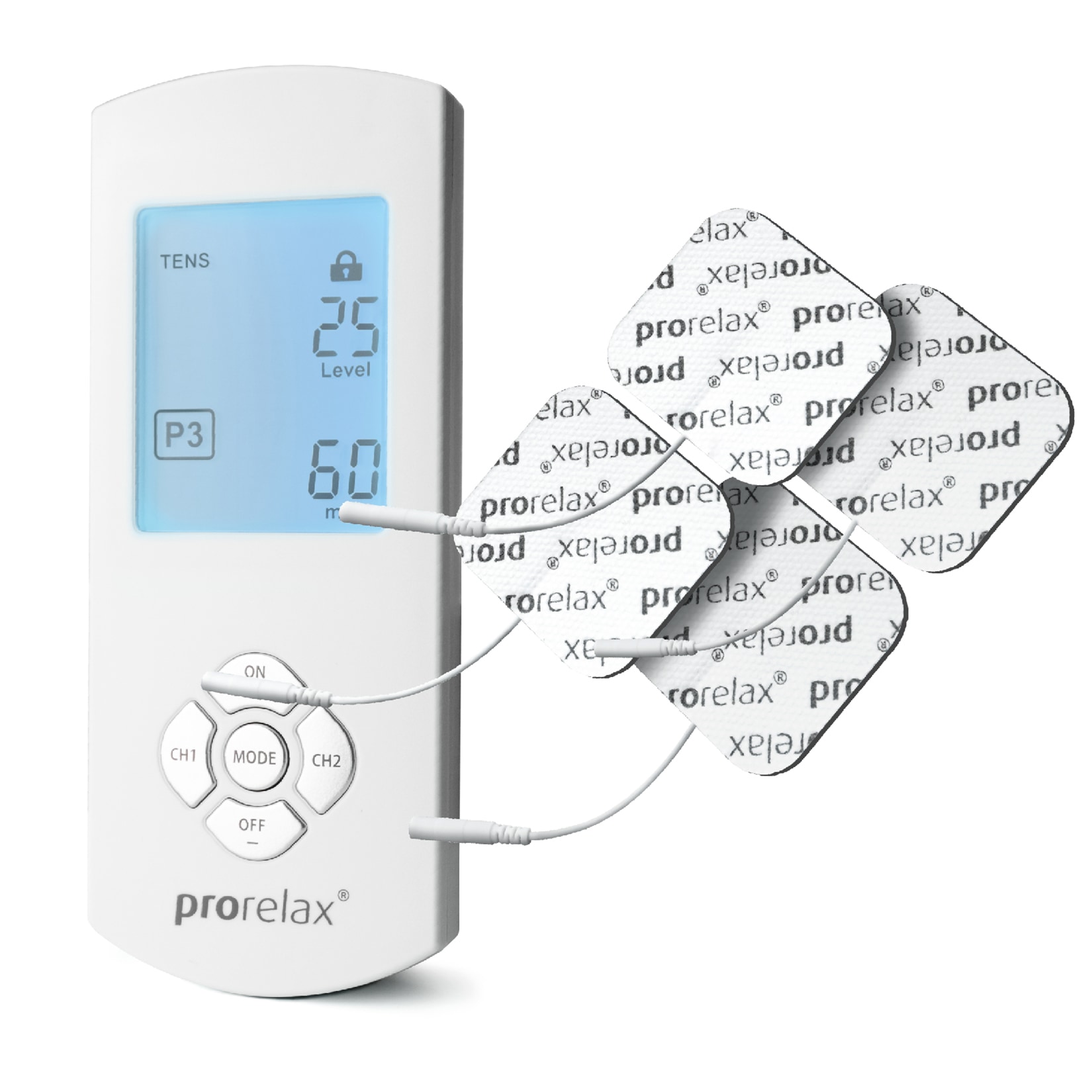 prorelax TENS-EMS-Gerät »51944 Duo Comfort«, Großes Display, Akkubetrieben