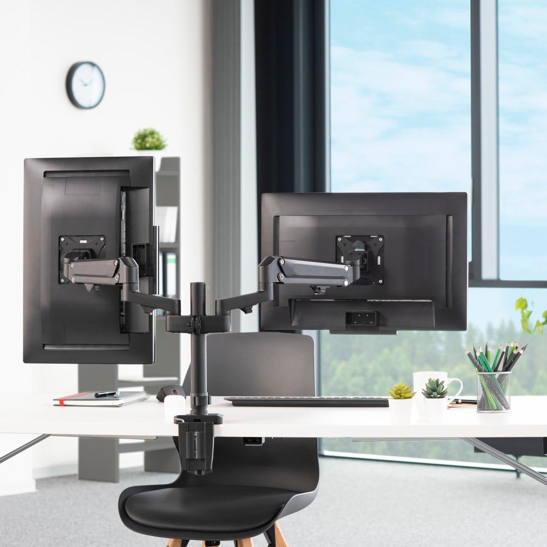 Hama Monitor-Halterung »Bildschirm Halterung, 33-81 cm(13"-32"), 2 Monitore, Schwarz«, bis 81 cm Zoll