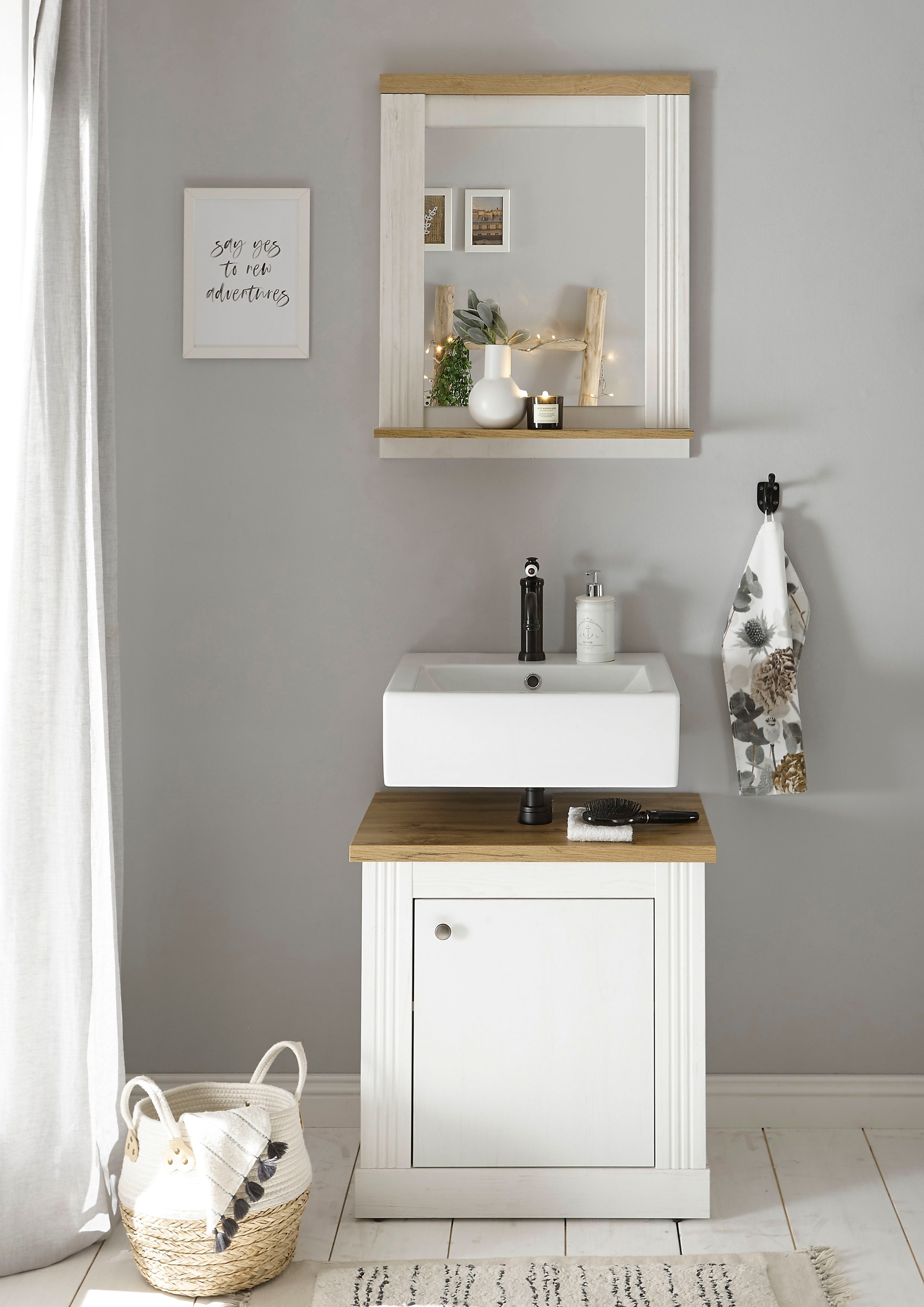 Home affaire Badmöbel-Set »WESTMINSTER, Bad im Landhausstil, 2-teiliges Bad günstig online kaufen