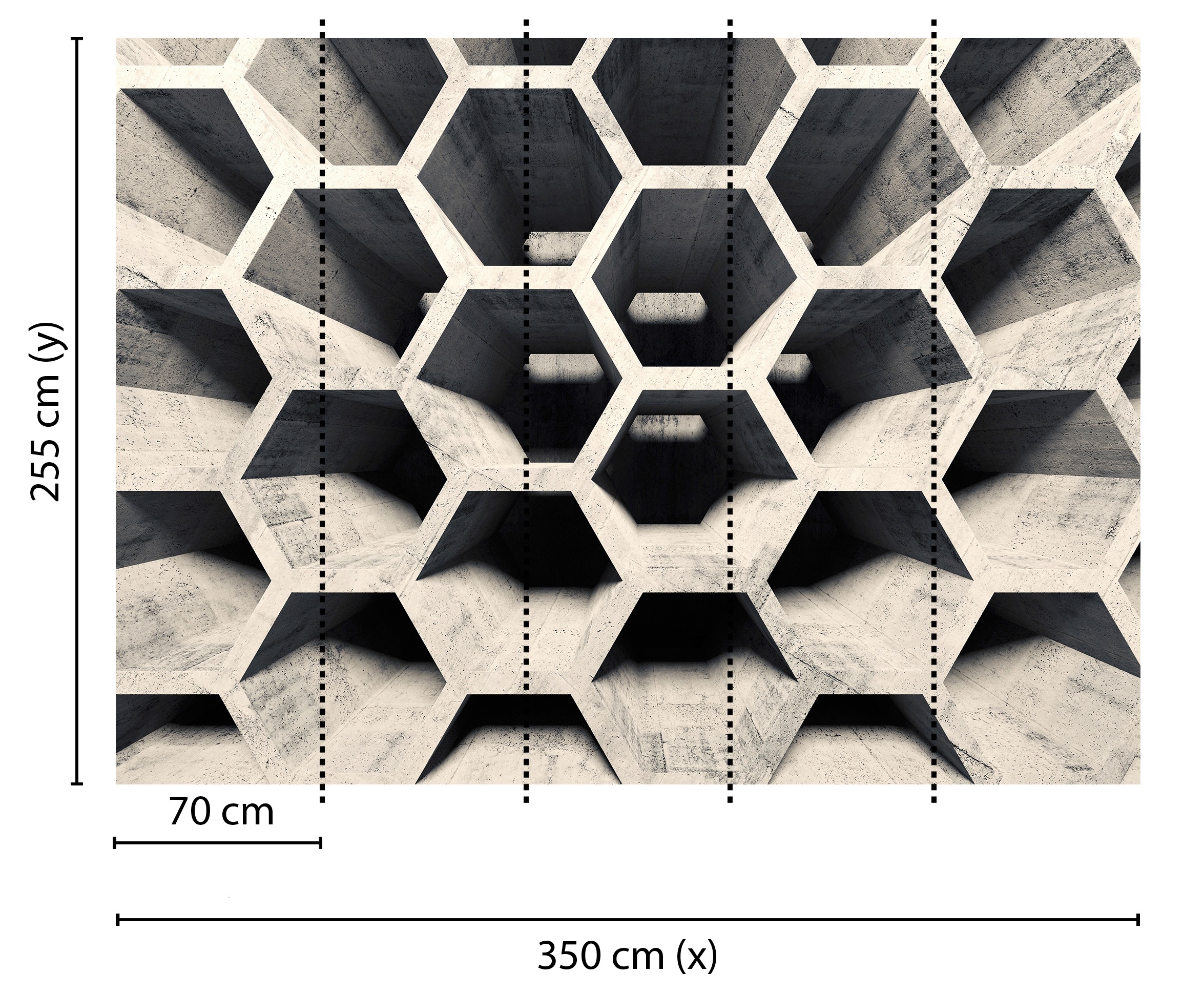 living walls Fototapete »Designwalls Honeycomb Structure 2«, Vlies, Wand, Schräge, Decke