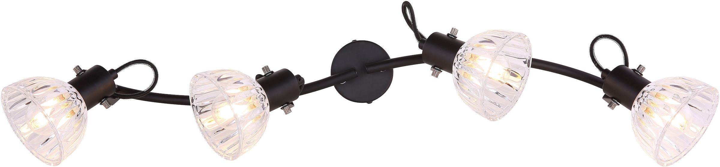GLOBO LIGHTING Deckenspot »VERNOLE« E14 1 Stk. Schwarzer Strahler mit klarem Glas, beweglich, E14 4x40W