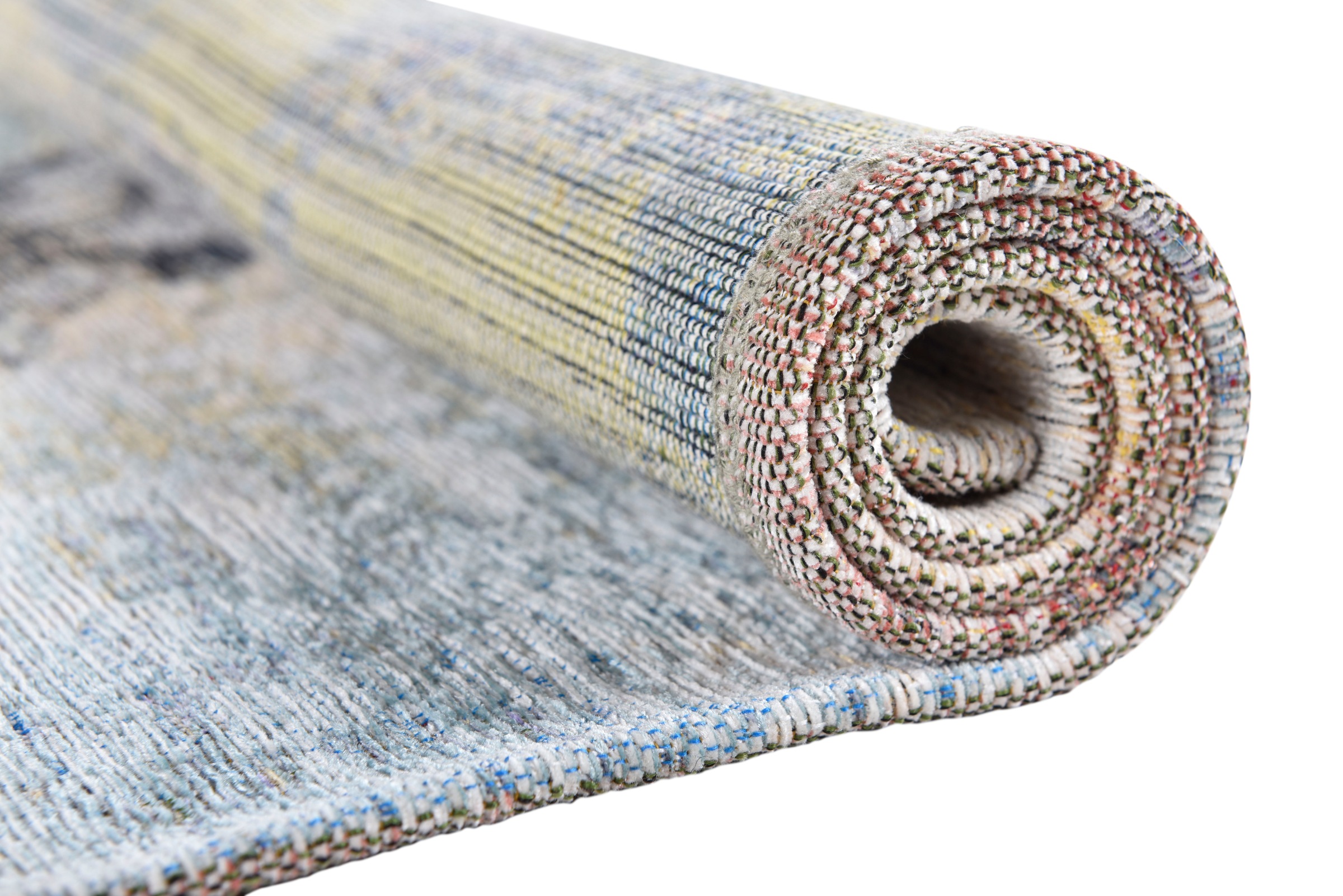 Gino Falcone Teppich »Cosima-108«, rechteckig, 3 mm Höhe, flachgeweber Jaquard-Teppich, mit Chenillegarn, modernes Blumen Design