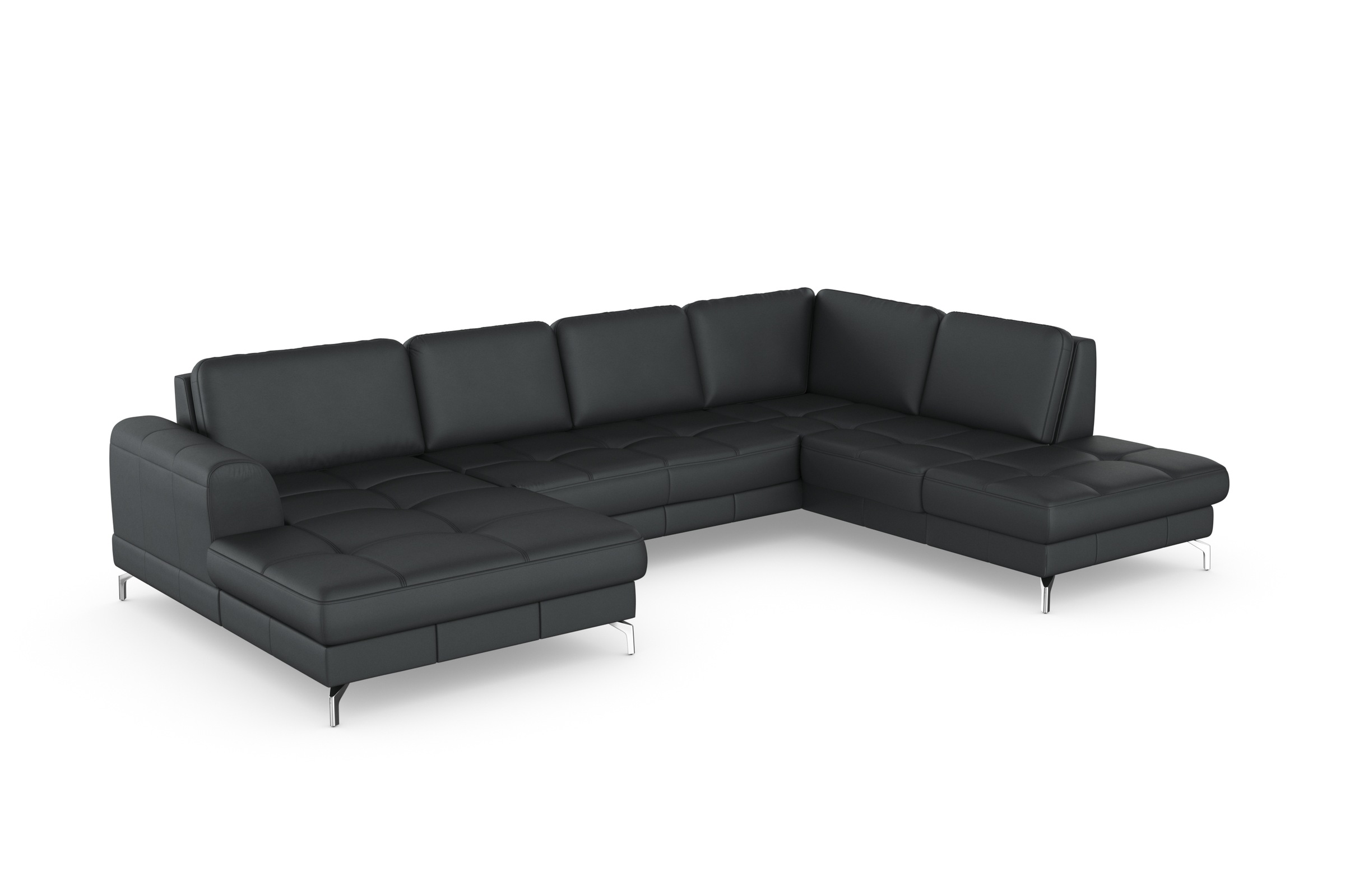 sit&more Wohnlandschaft »Bendigo U-Form«, inklusive Sitztiefenverstellung, Bodenfreiheit 12 cm, in 2 Fußfarben
