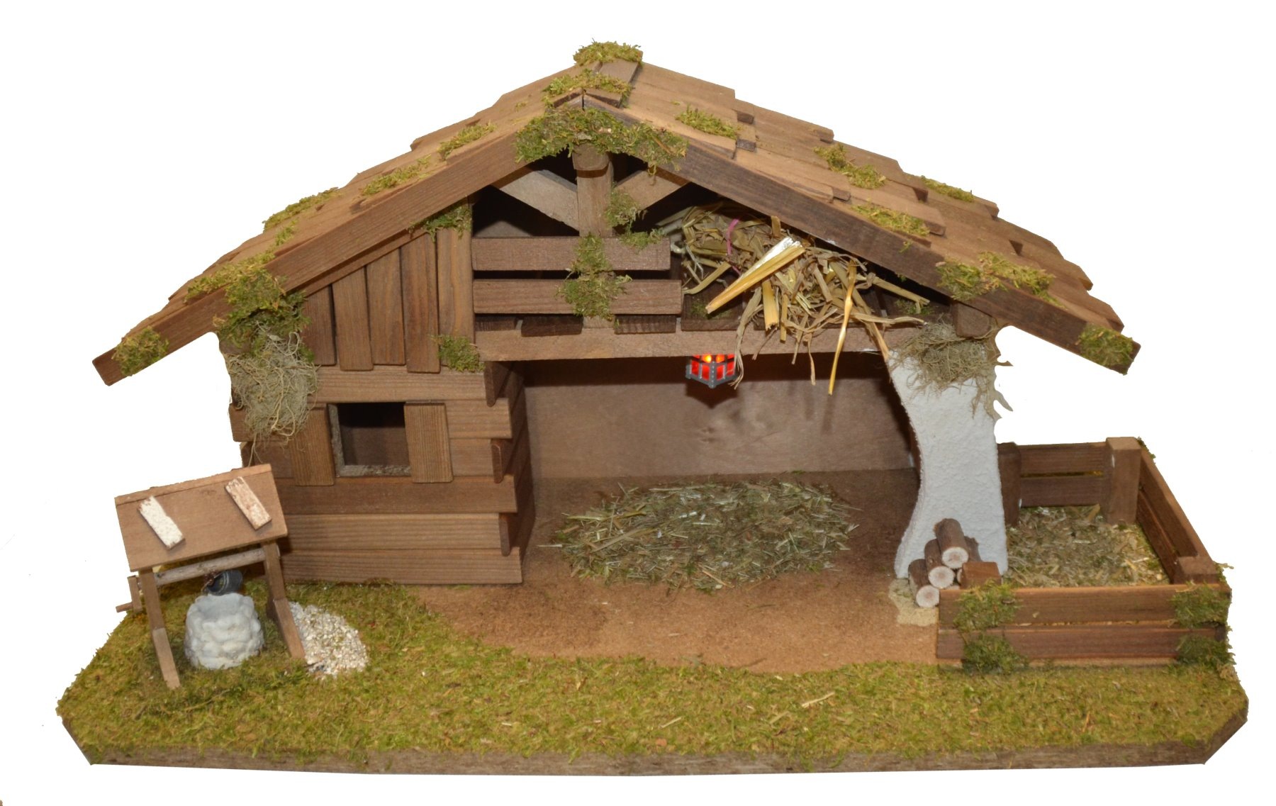Alfred Kolbe Krippe »Krippenstall mit Trafo«, (Set), mit Laterne, Brunnen, günstig online kaufen