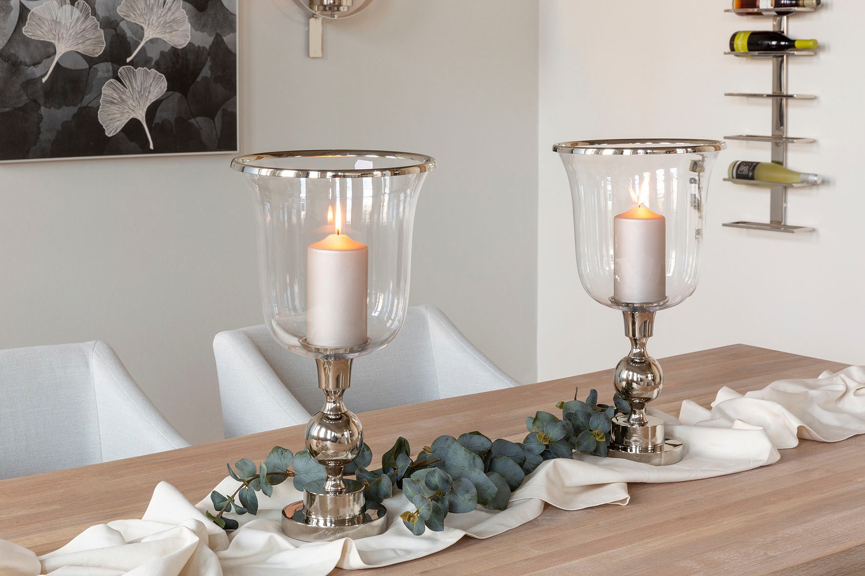 Fink Windlicht »SAMANTA«, (1 St.), Kerzenhalter aus Aluminium und Glas