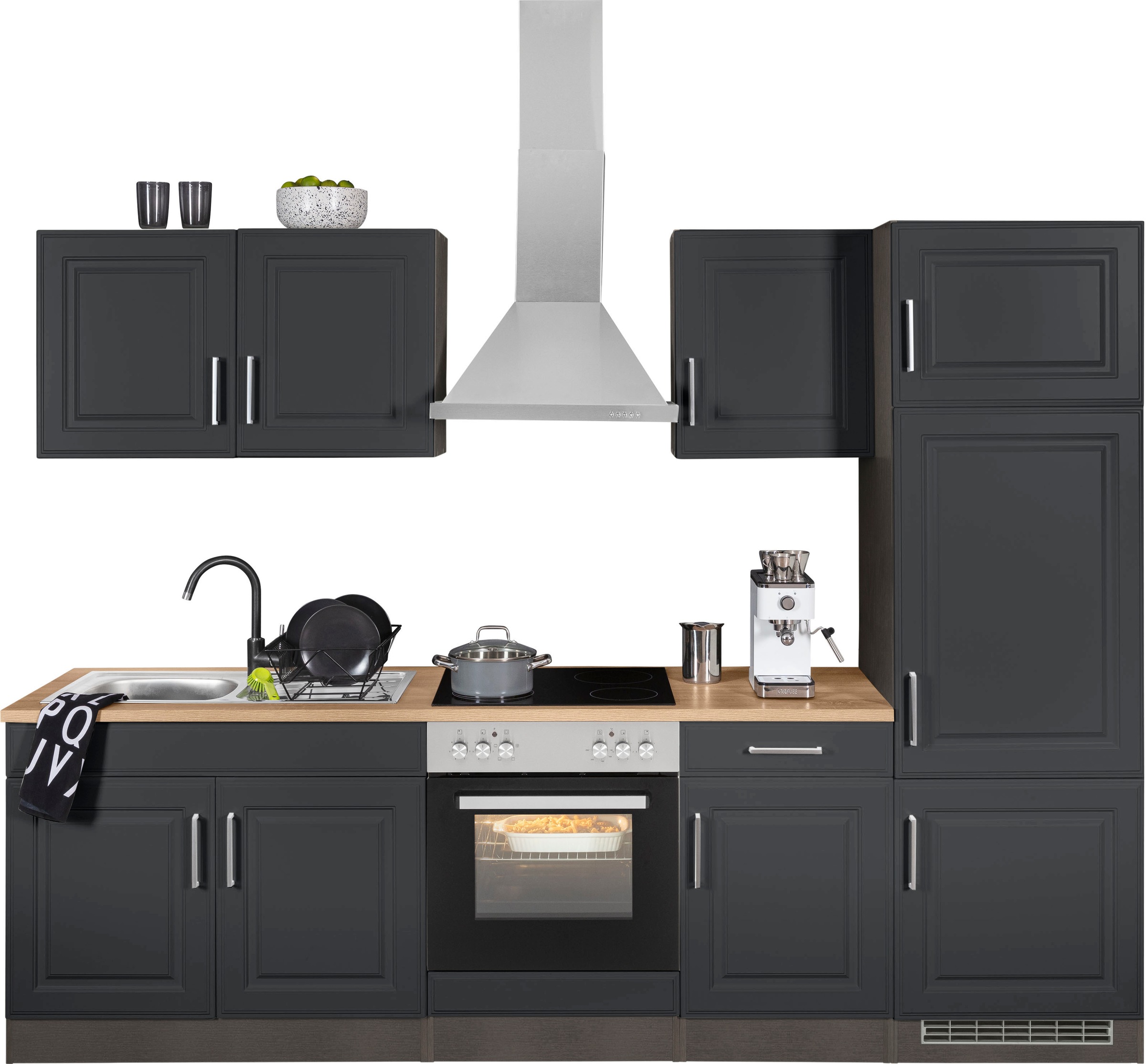 HELD MÖBEL Küchenzeile »Stockholm«, Breite 270 cm, mit hochwertigen MDF Fro günstig online kaufen