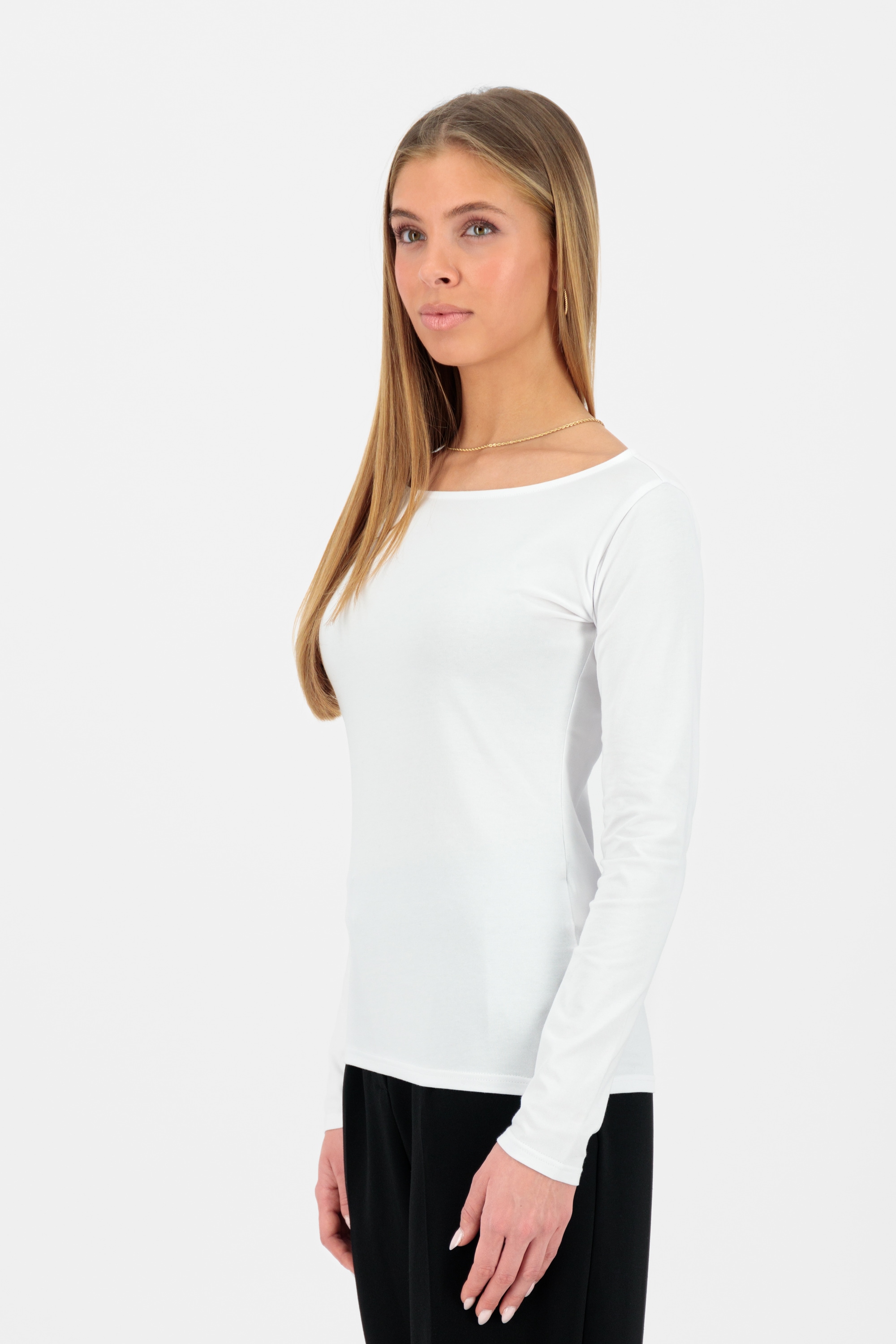 Alife & Kickin Langarmshirt »Damen FinjaAK A«, Einfarbiges Longsleeve mit Rundhalsausschnitt, figurnahe Passform
