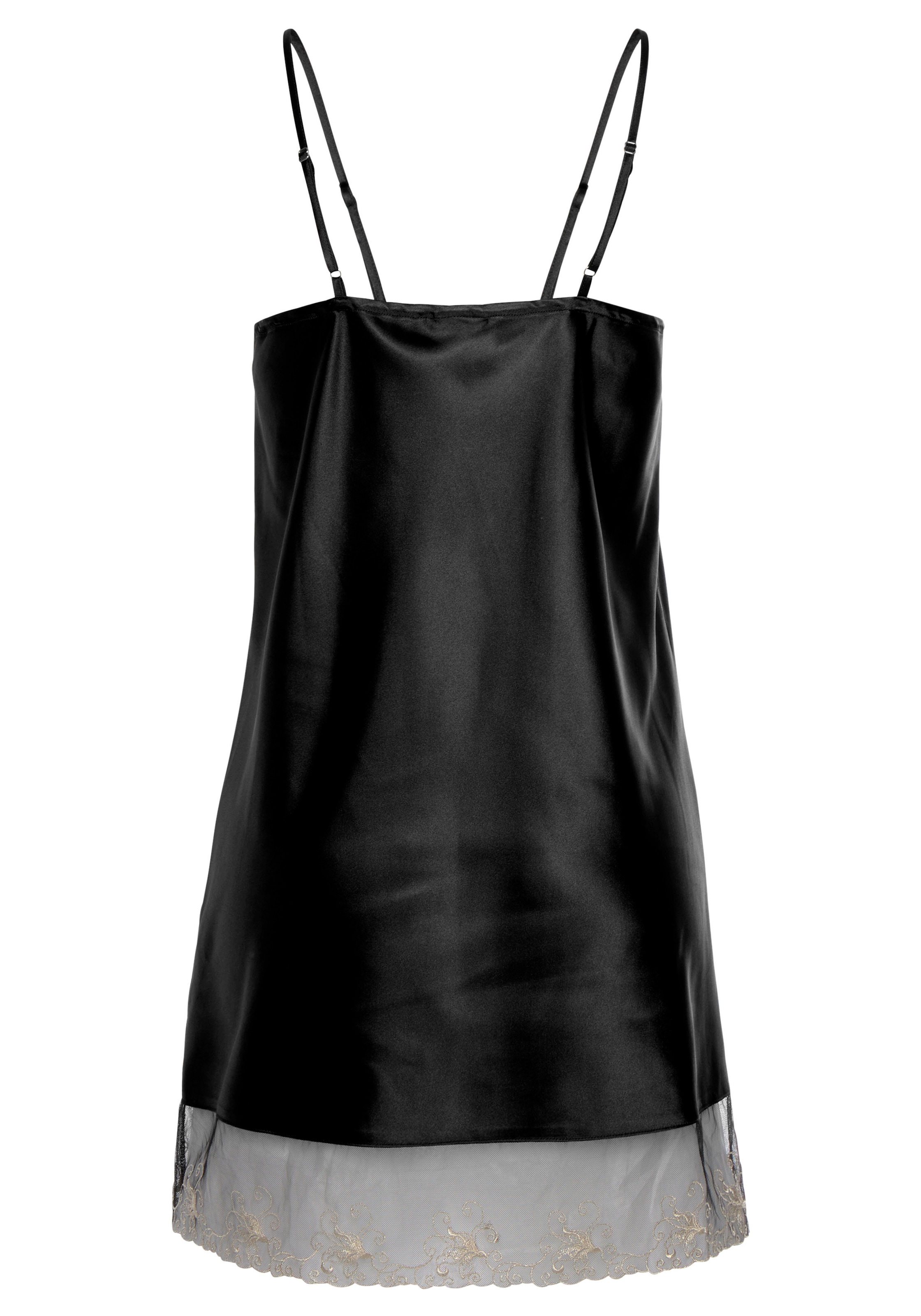 LASCANA Negligé mit Spitzenbesatz am Saum