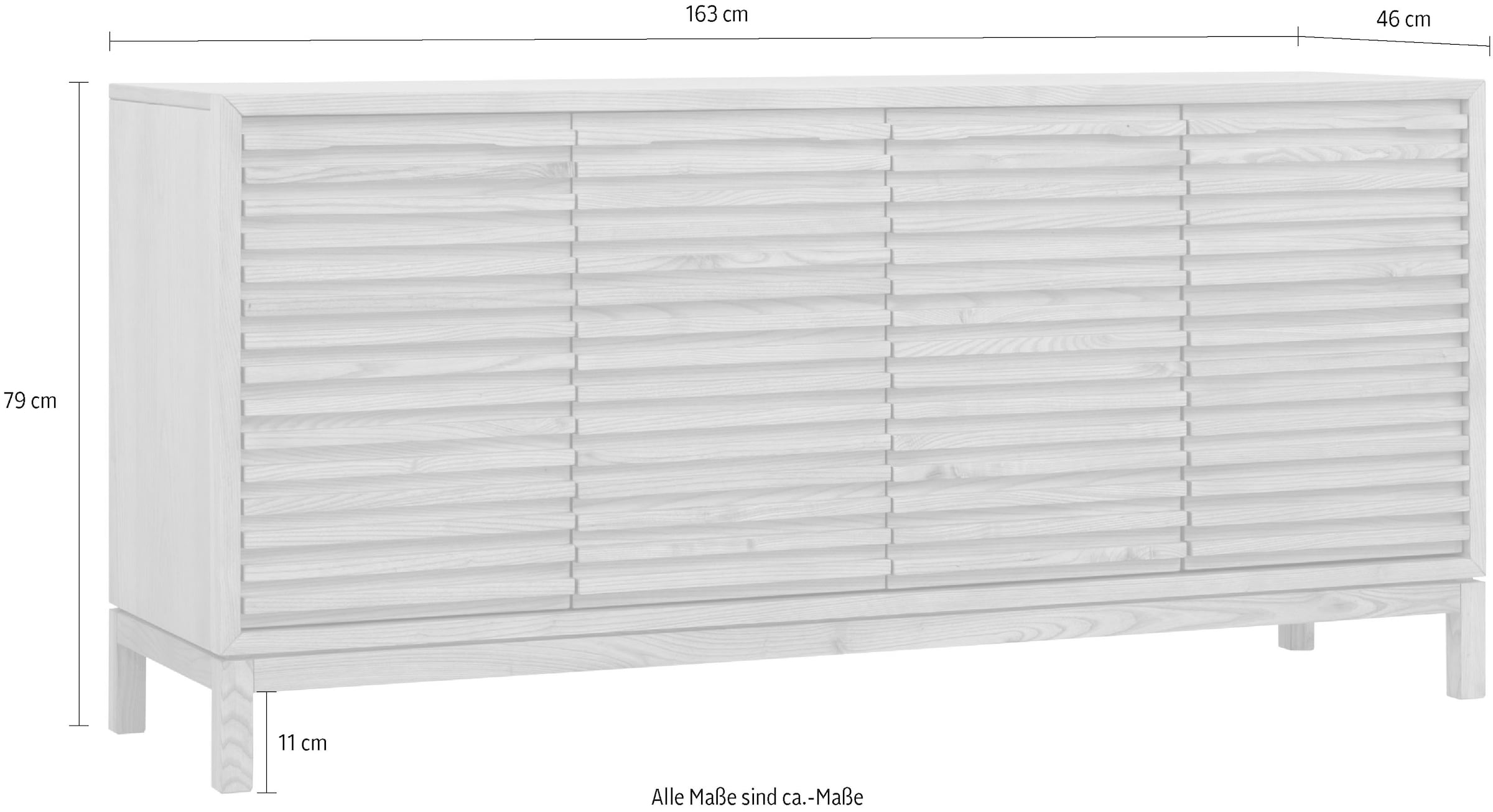 andas Sideboard »Tanner 4-türiges Sideboard aus Eschenholz« 1 Stk. tlg.