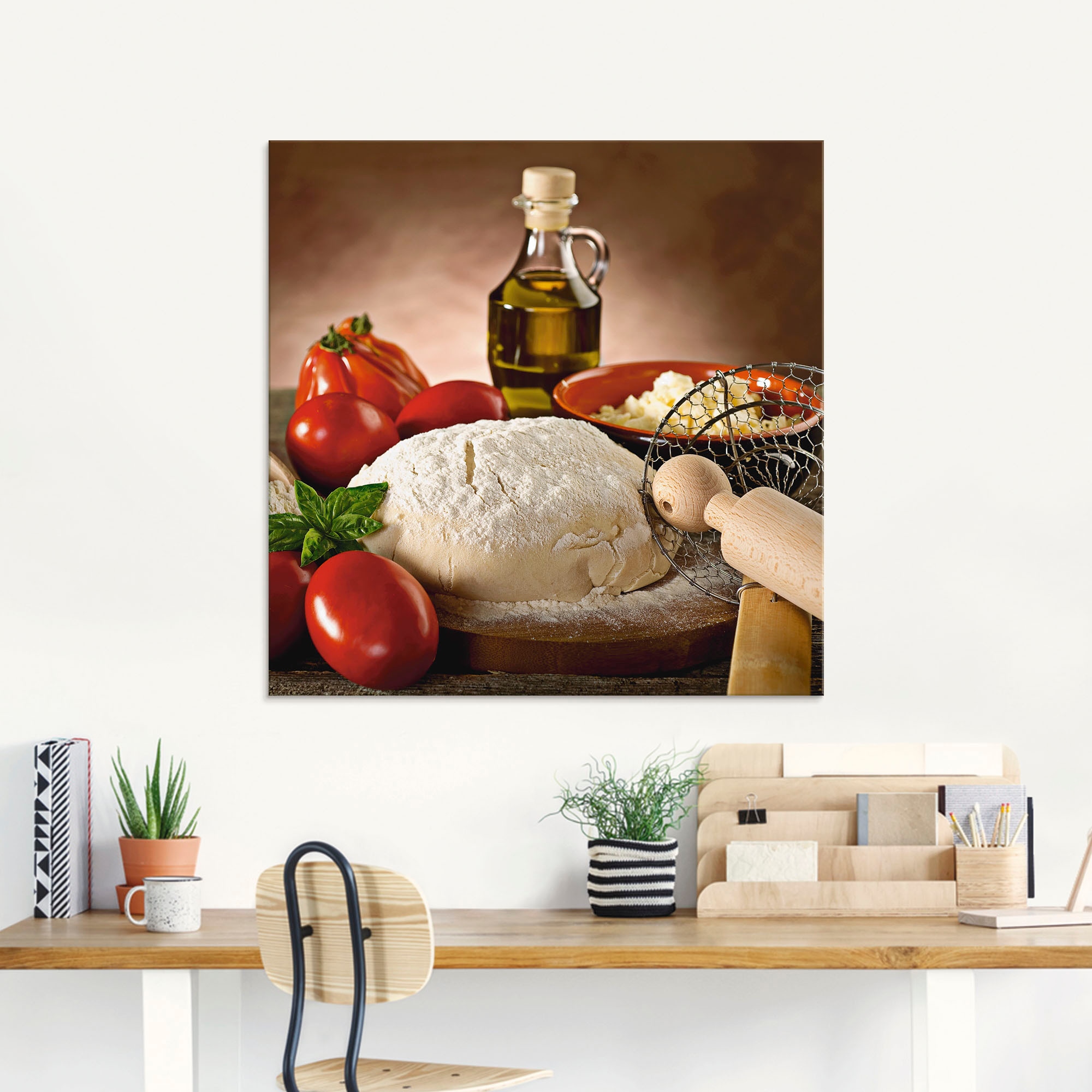 Artland Glasbild »Teig für Pizza« Lebensmittel 1 Stk. tlg. in verschiedenen Größen