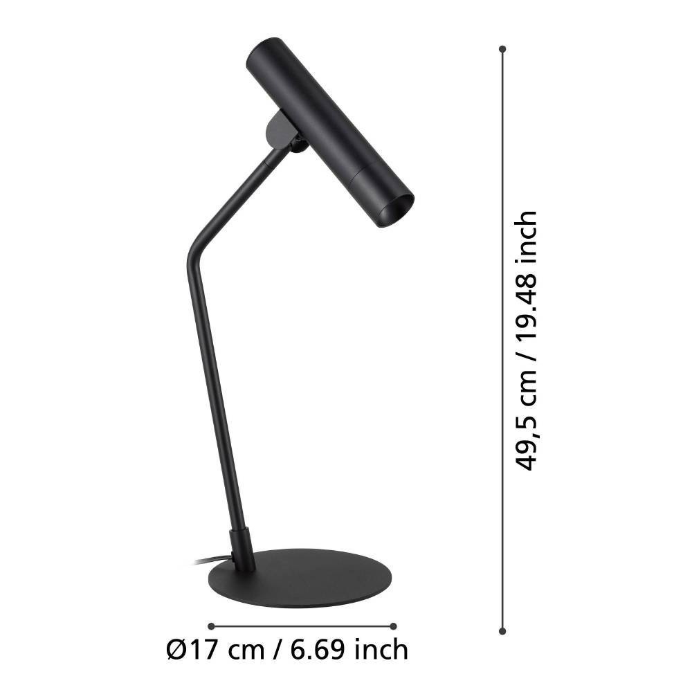 EGLO Tischleuchte »ALMUDAINA«, 1 flammig, Leuchtmittel LED-Modul | LED fest integriert, Nachttischlampe, Metall in Schwarz, Schlafzimmer und Wohnzimmer, Lampe