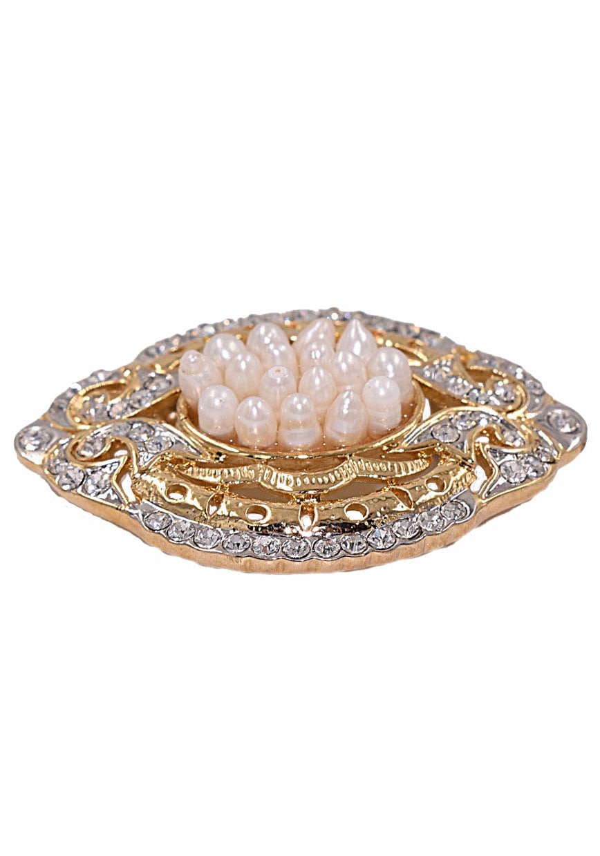 Firetti Brosche »Schmuck Geschenk Ansteckschmuck Oval Glitzersteine«, mit Strassstein - mit Süßwasserzuchtperle